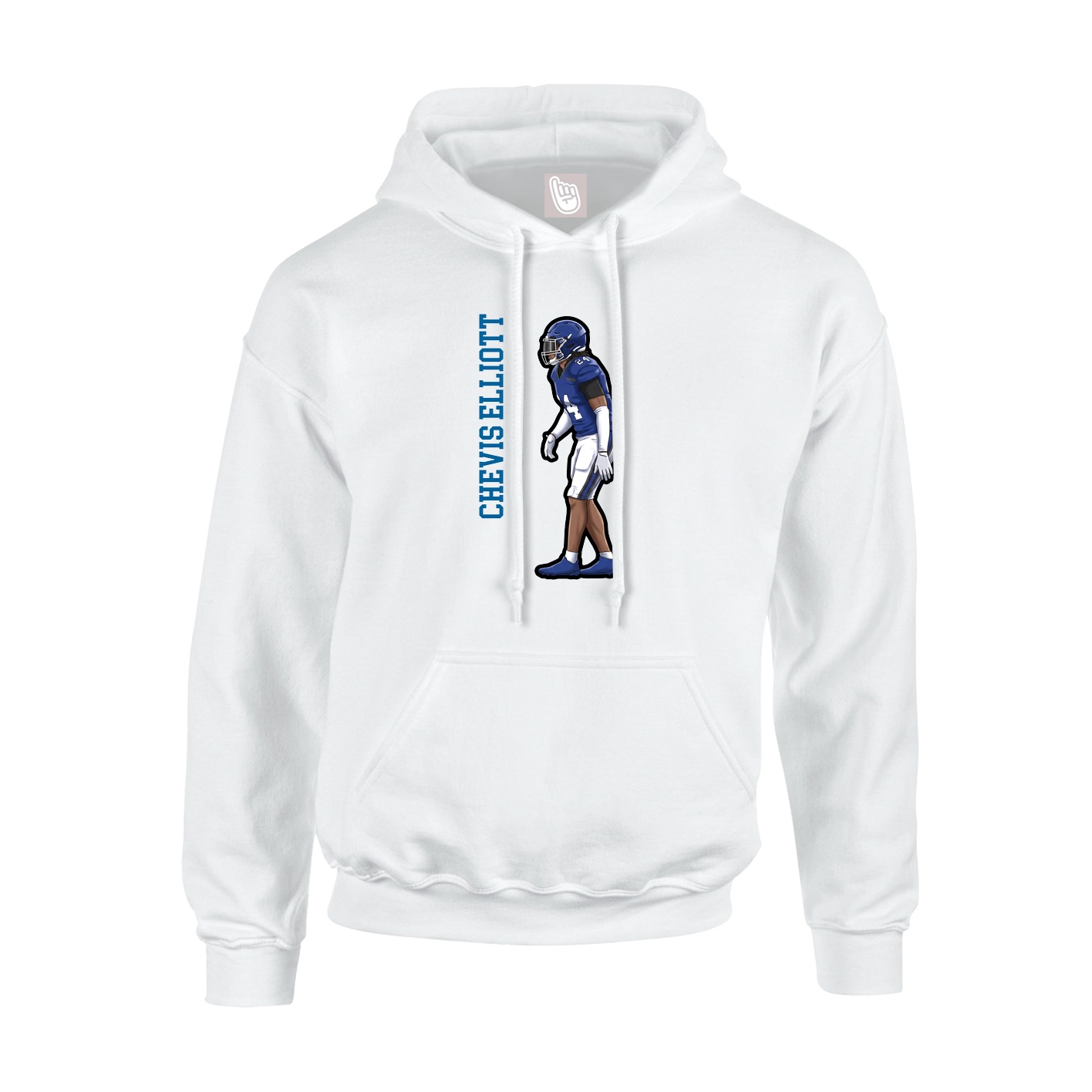 Youth Hoodie — Name Vertical in White