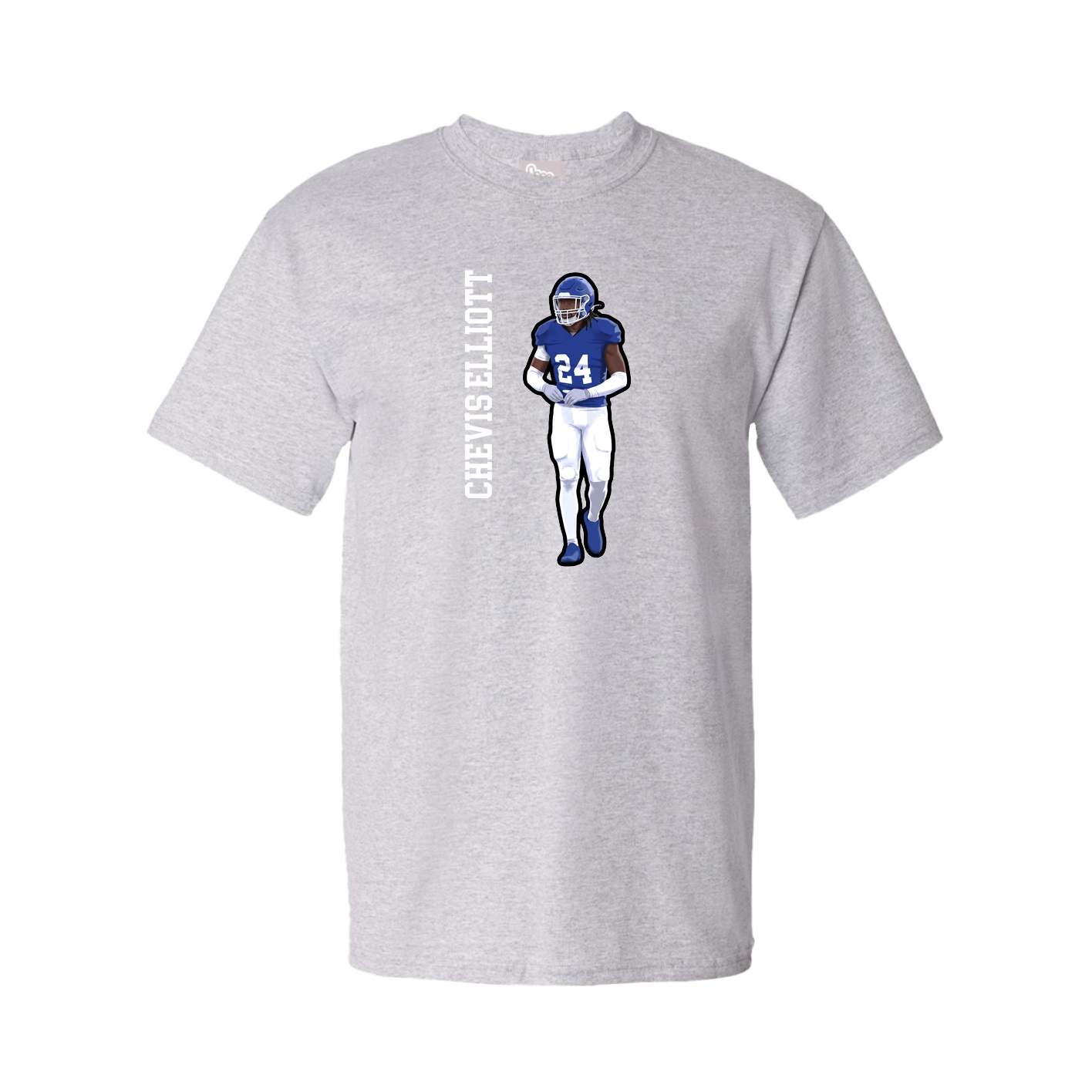 Tee — Name Vertical in Grey