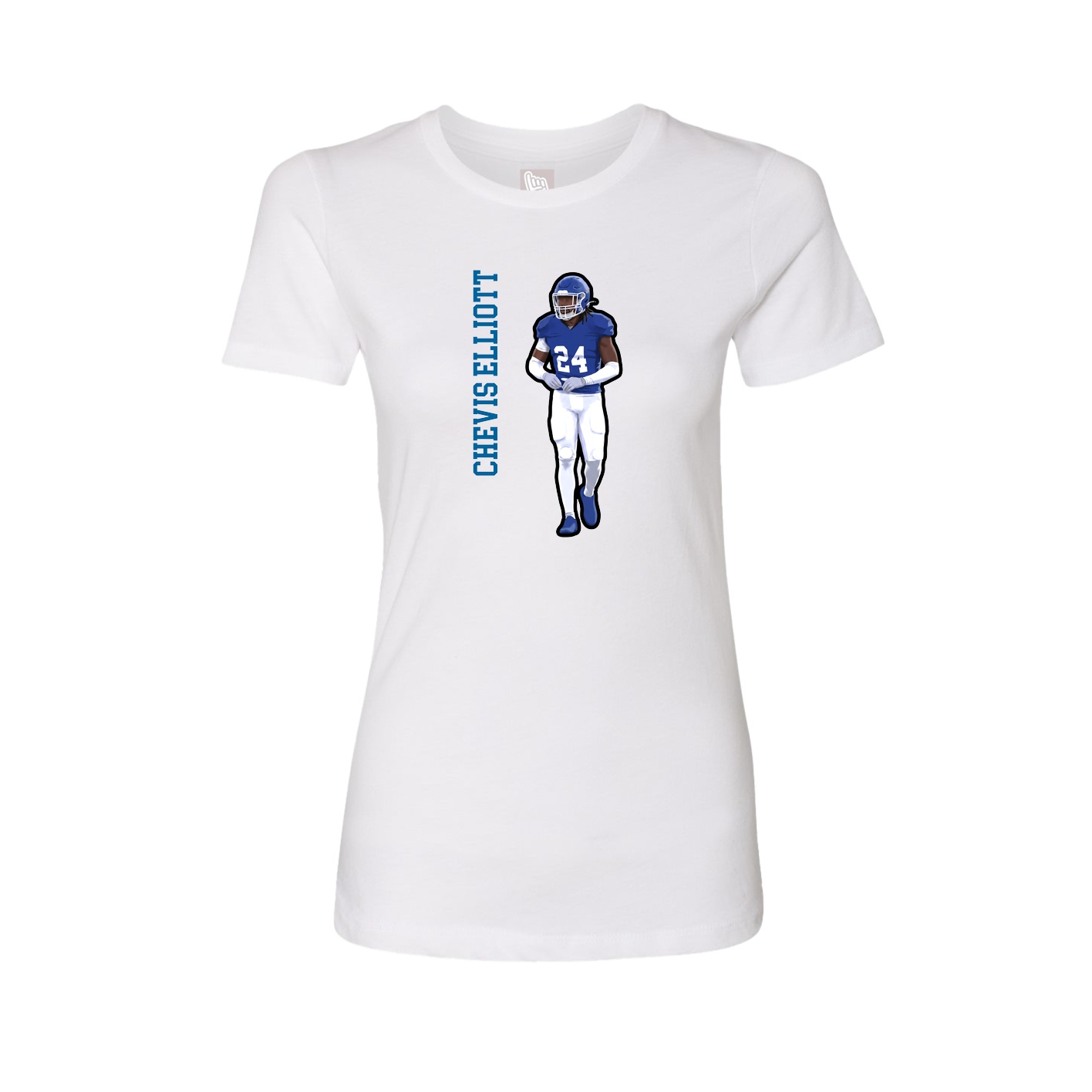 Womens Tee — Name Vertical in White