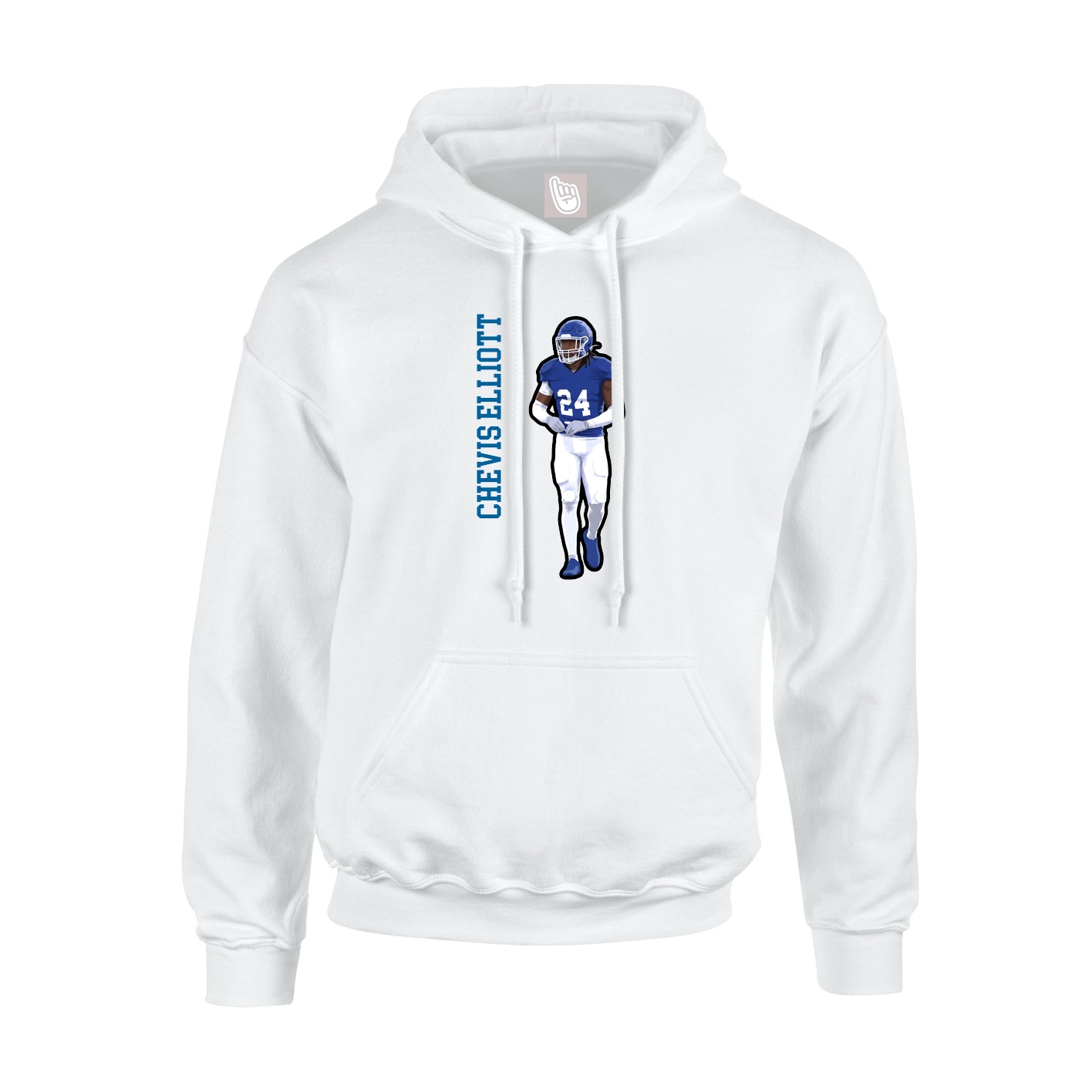 Hoodie — Name Vertical in White