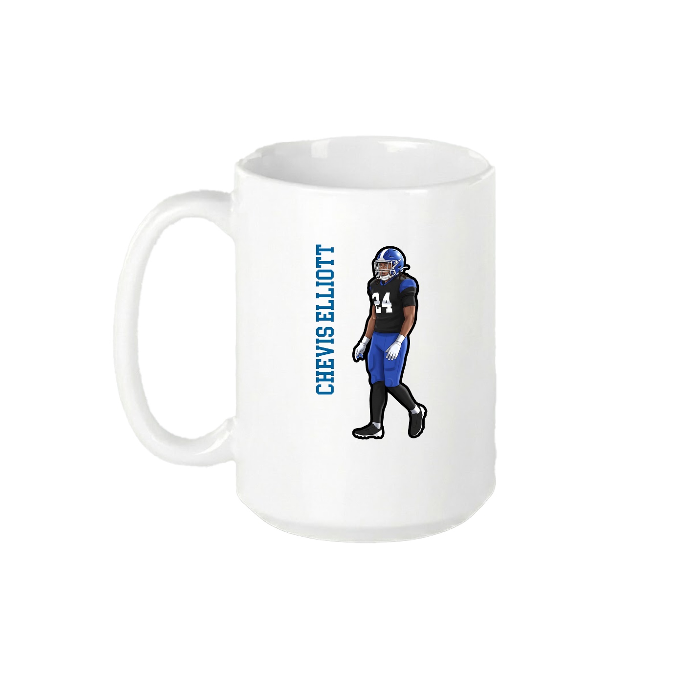 15oz Coffee Mug — Name Vertical in White