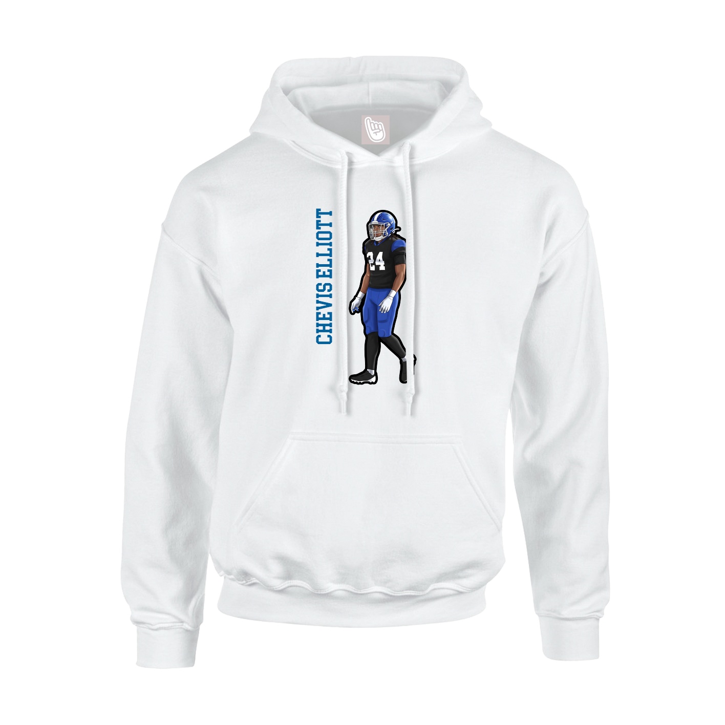 Youth Hoodie — Name Vertical in White