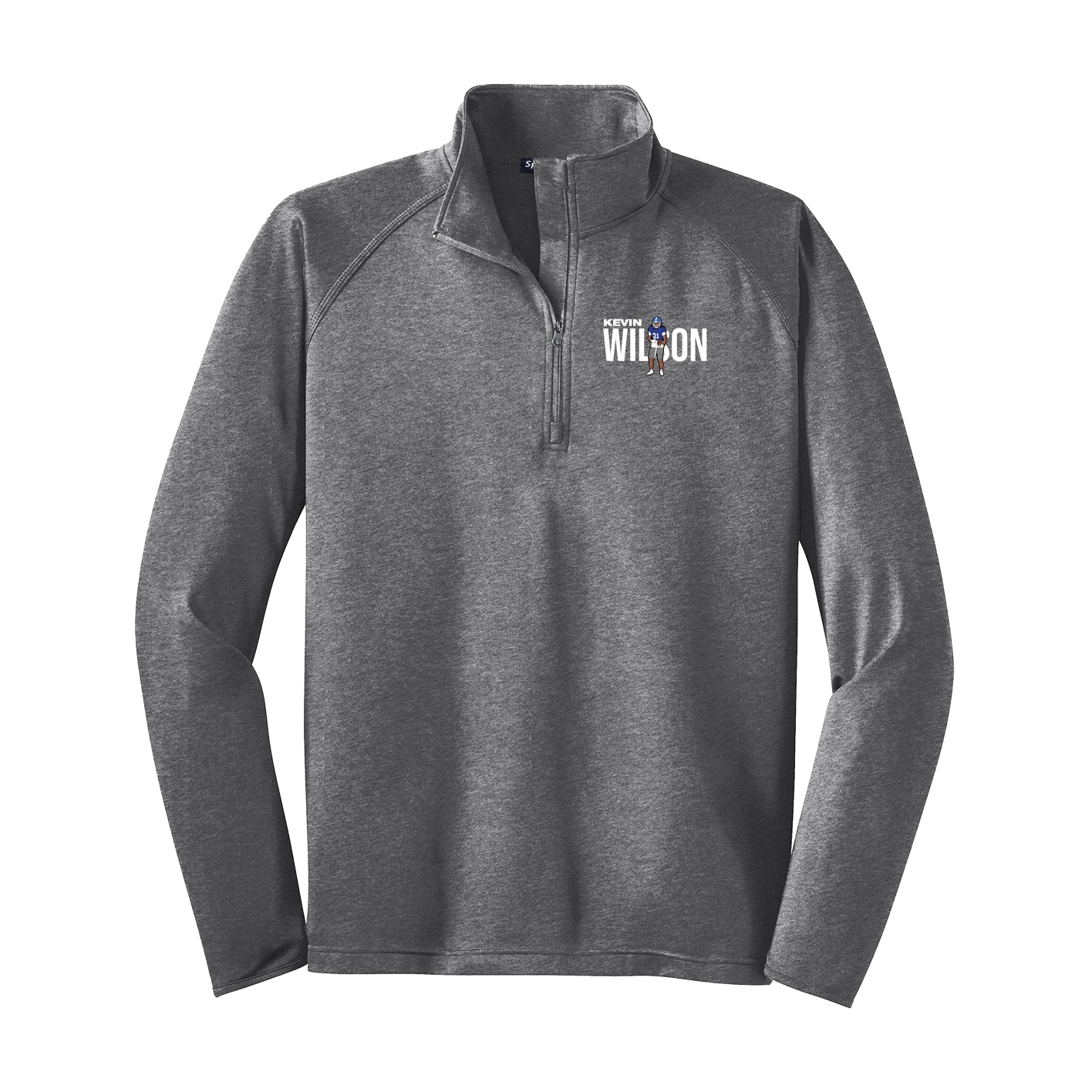 Q-Zip Pullover — Player Name in Grey