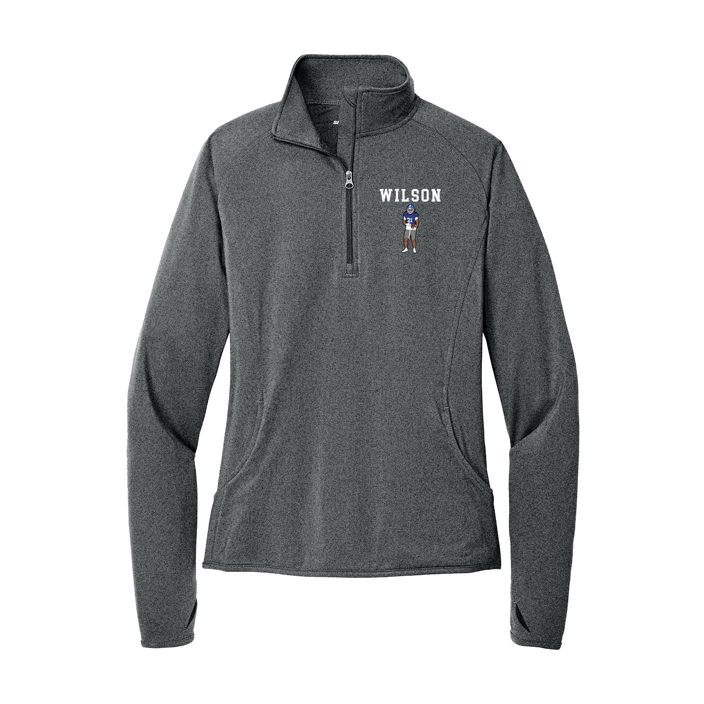 Women's Q-Zip Pullover — Shirsey in Grey