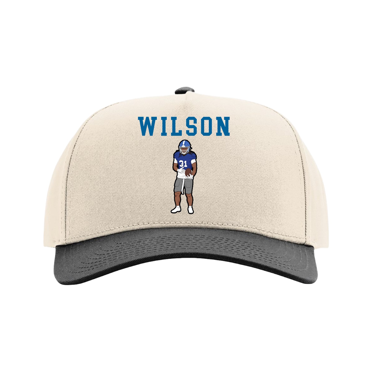 Full Fabric Five-Panel Champ Cap — Shirsey in Cream/Black