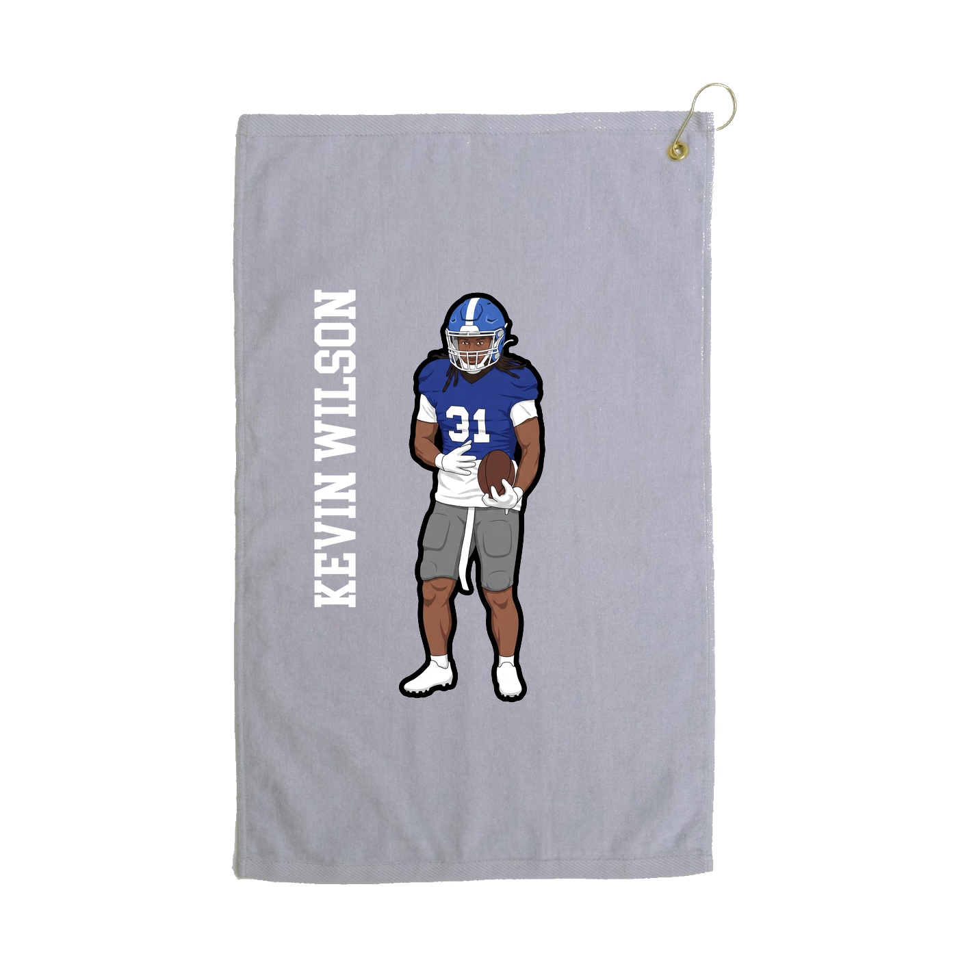 Golf Towel — Name Vertical in Grey