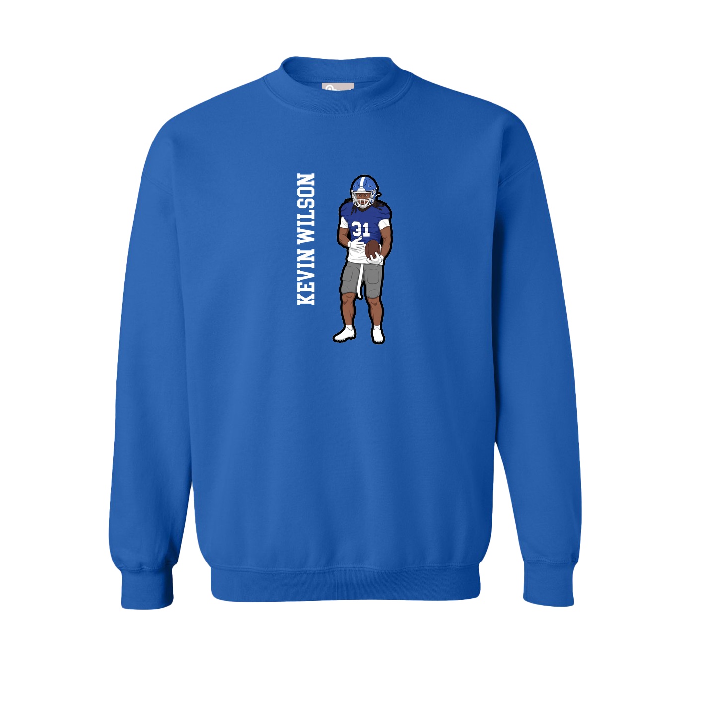 Fleece Crew — Name Vertical in Royal