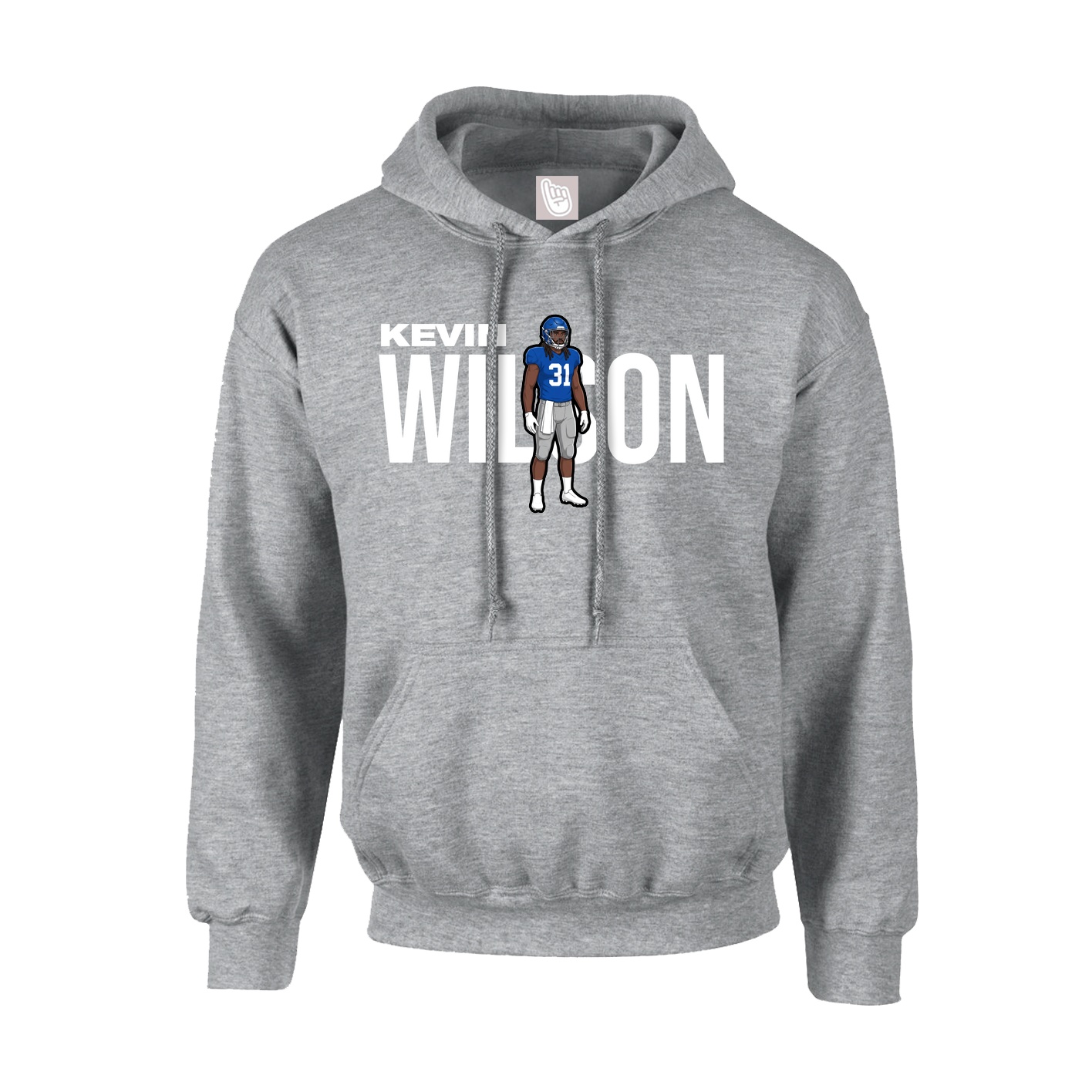 Youth Hoodie — Player Name in Grey