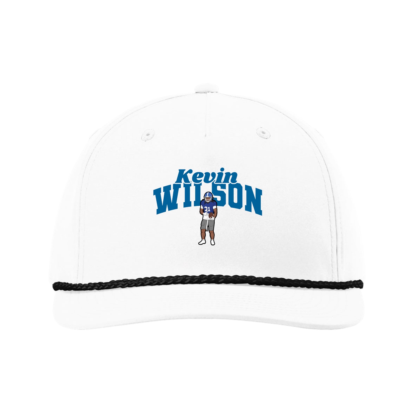 Five-Panel Classic Rope Cap — Signature Arch in White