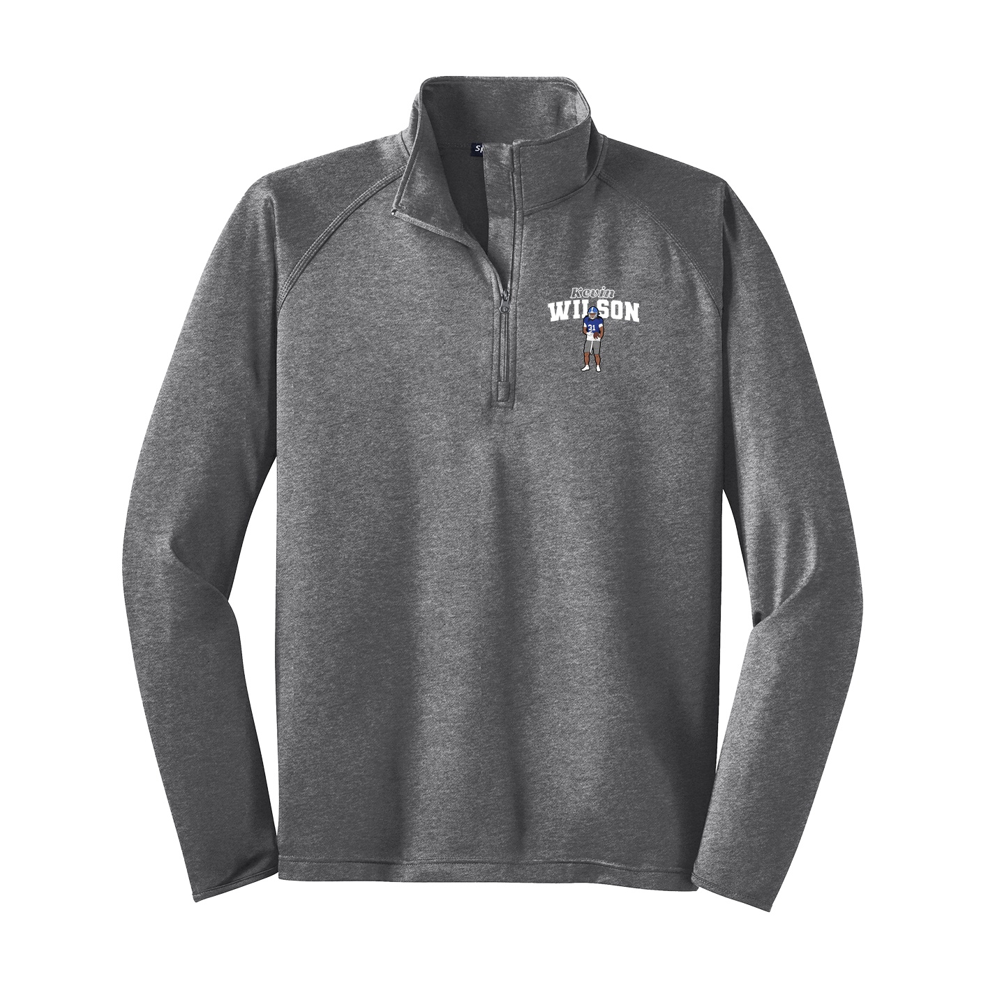Q-Zip Pullover — Name Arch in Grey
