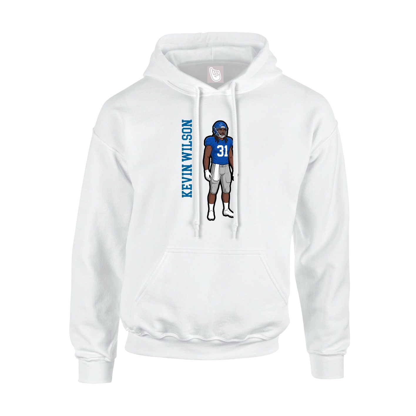 Hoodie — Name Vertical in White