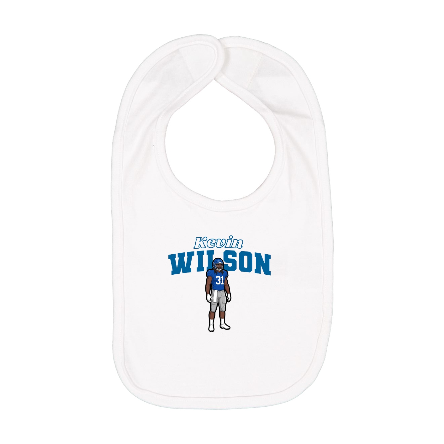 Infant Bib — Name Arch in White