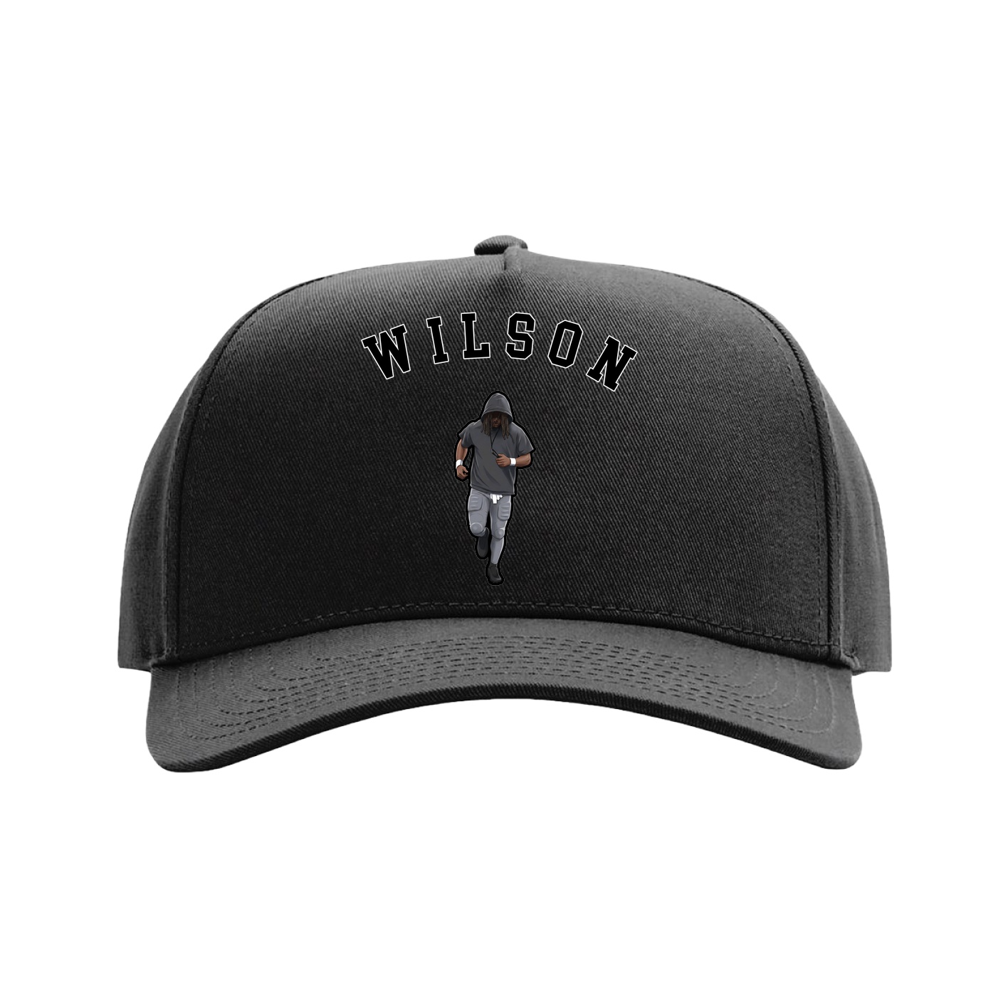 Full Fabric Five-Panel Champ Cap — Shirsey Arch in Black