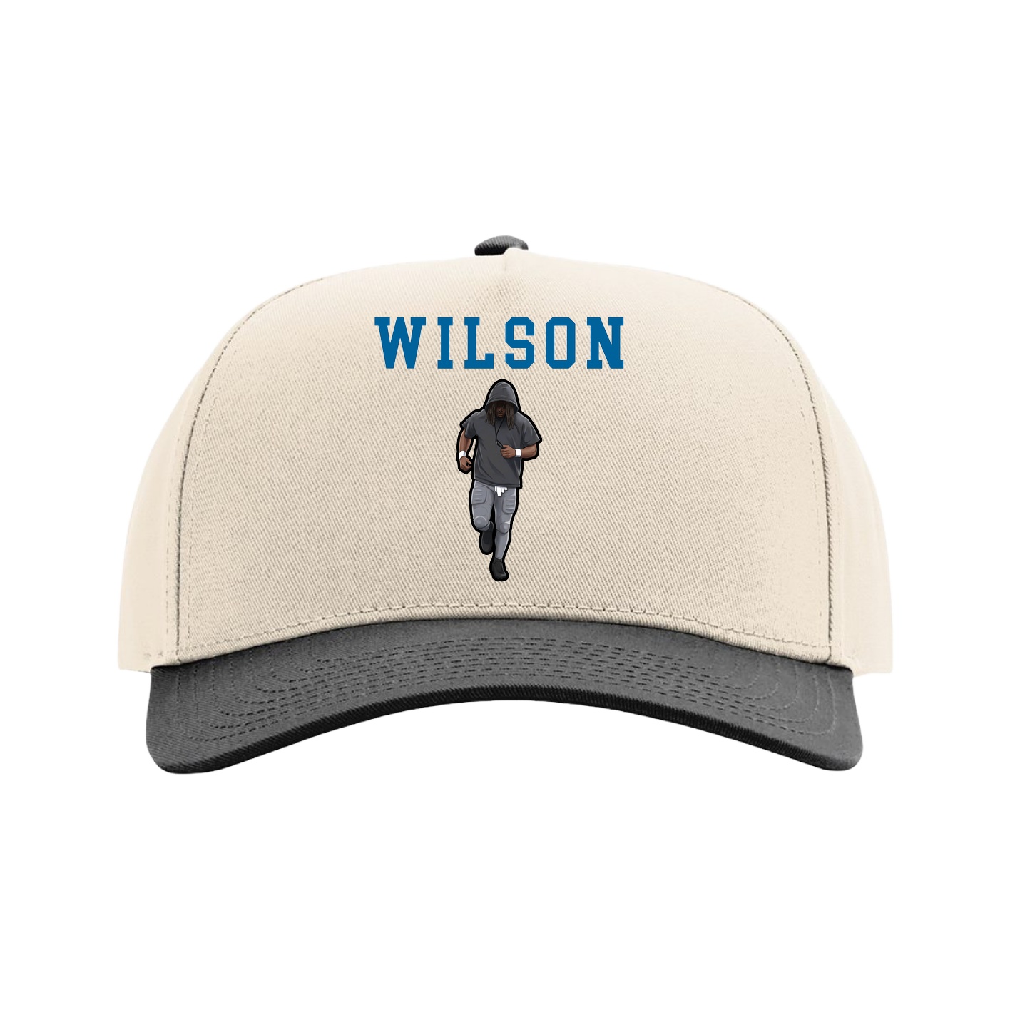 Full Fabric Five-Panel Champ Cap — Shirsey in Cream/Black