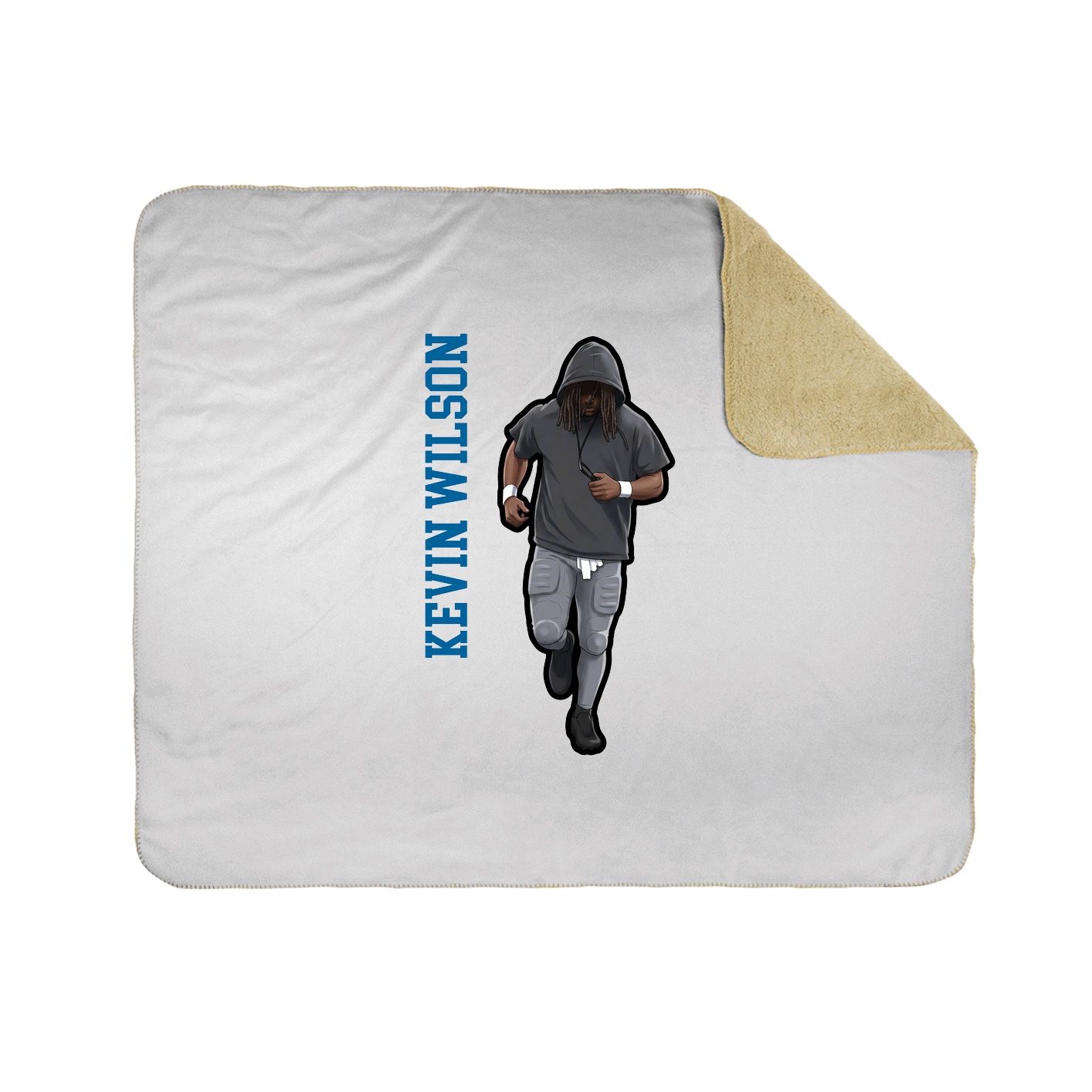 Throw Blanket — Name Vertical in White