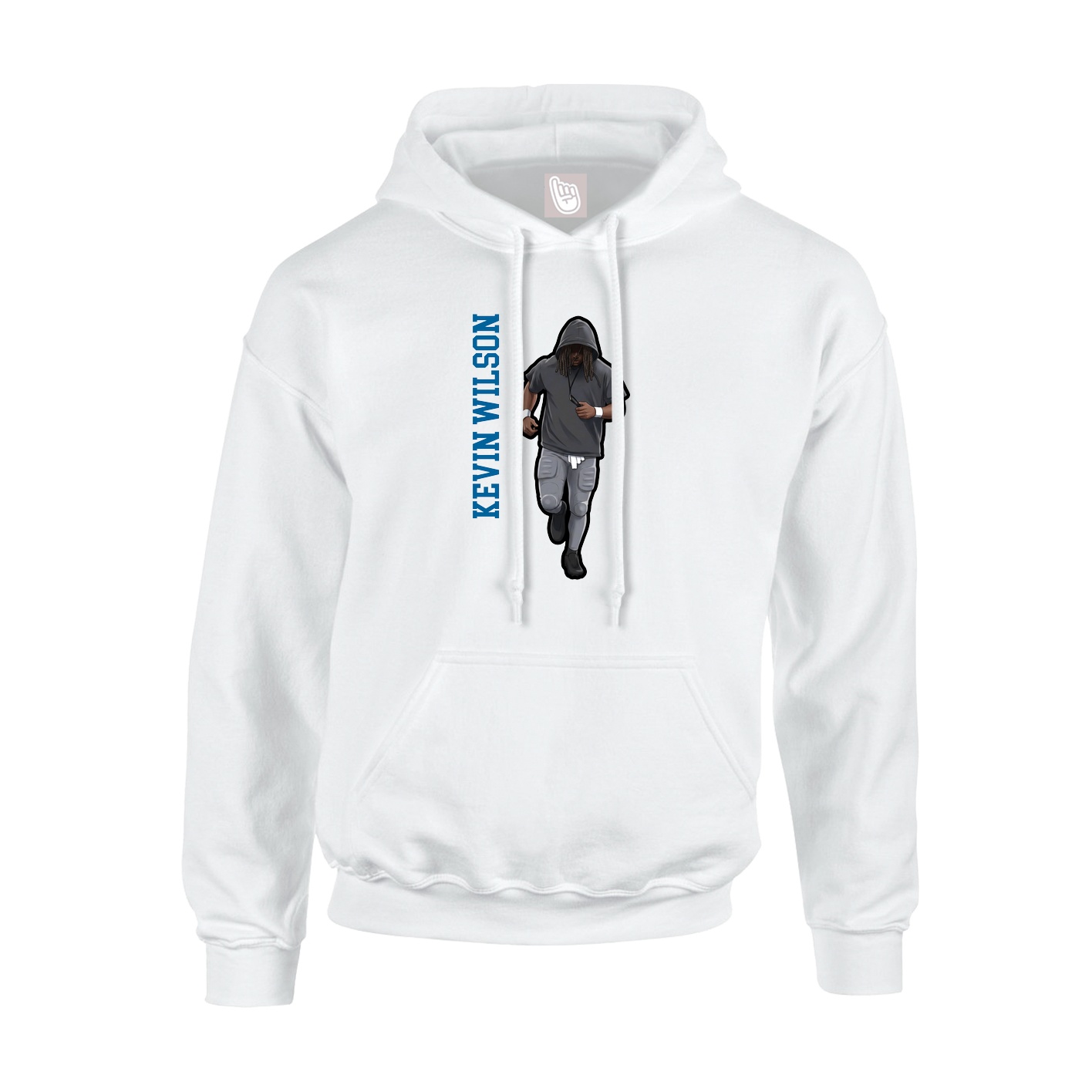 Hoodie — Name Vertical in White