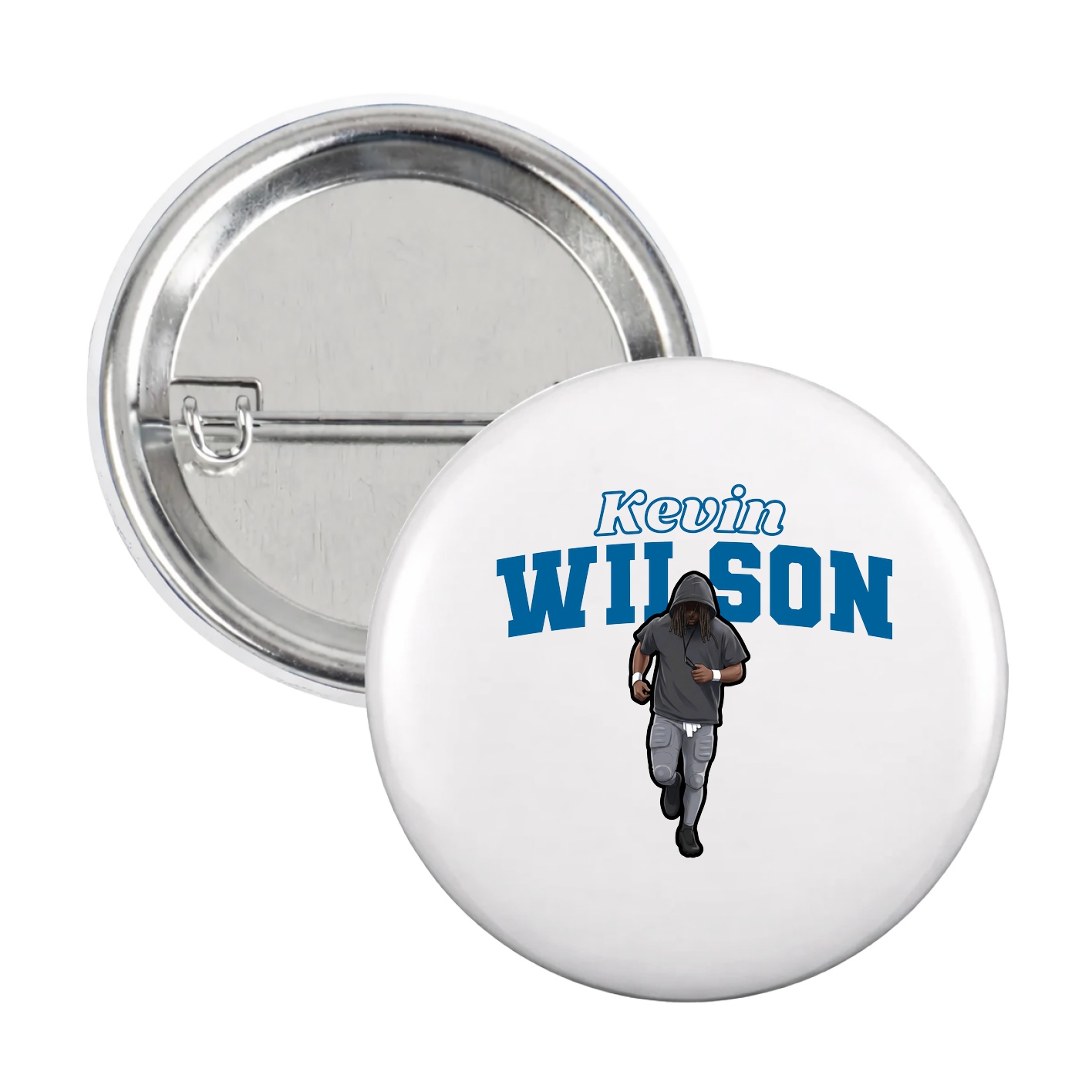 Game Day Button — Name Arch in White