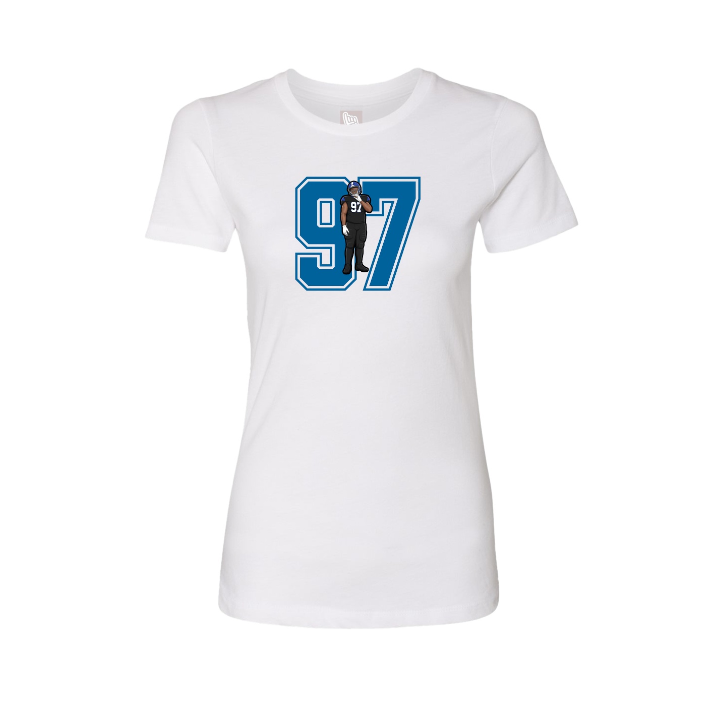 Fitted Women's Tee — Number in White
