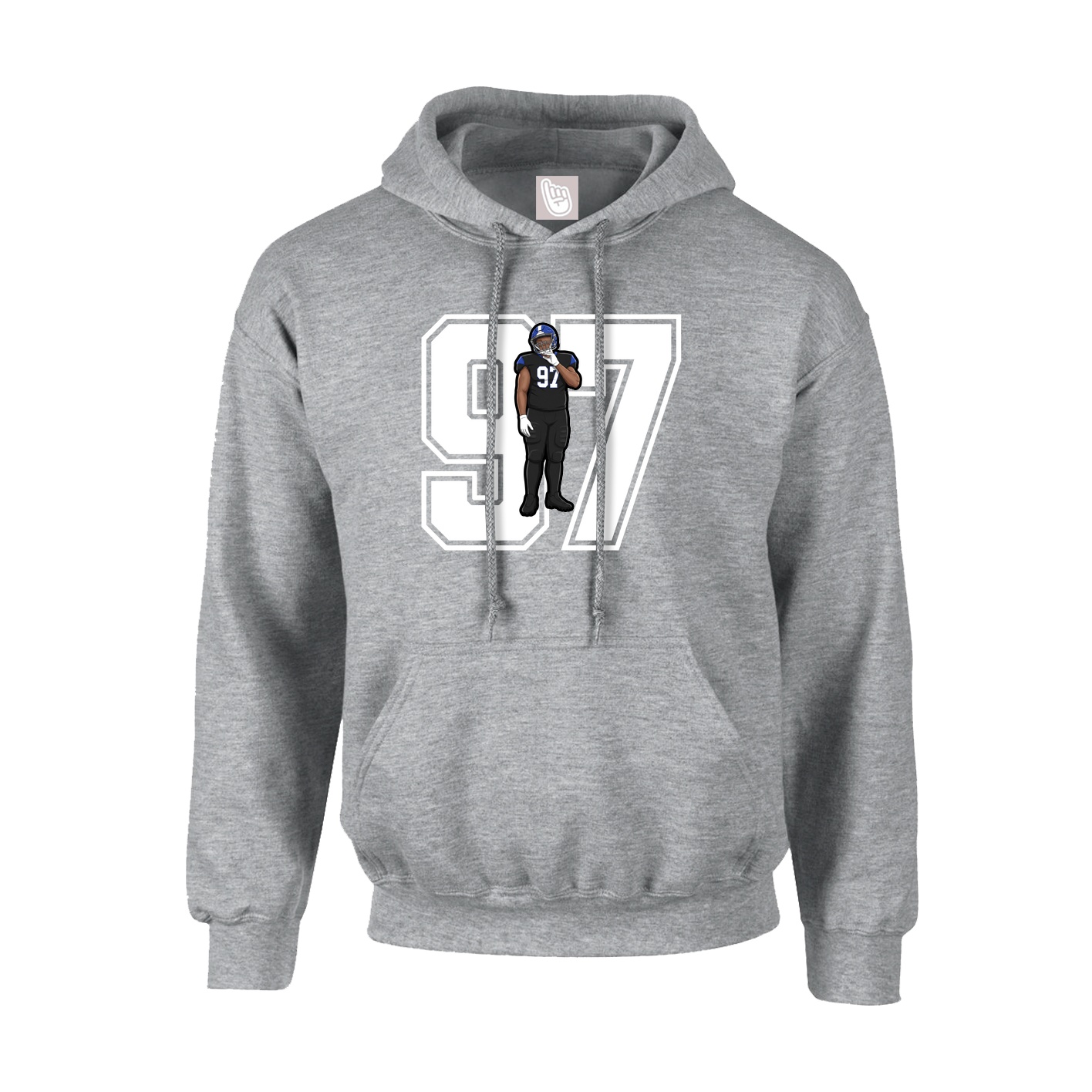 Hoodie — Number in Grey