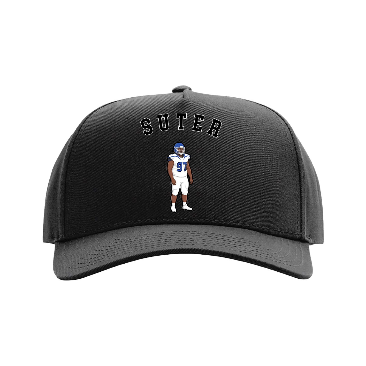 Full Fabric Five-Panel Champ Cap — Shirsey Arch in Black
