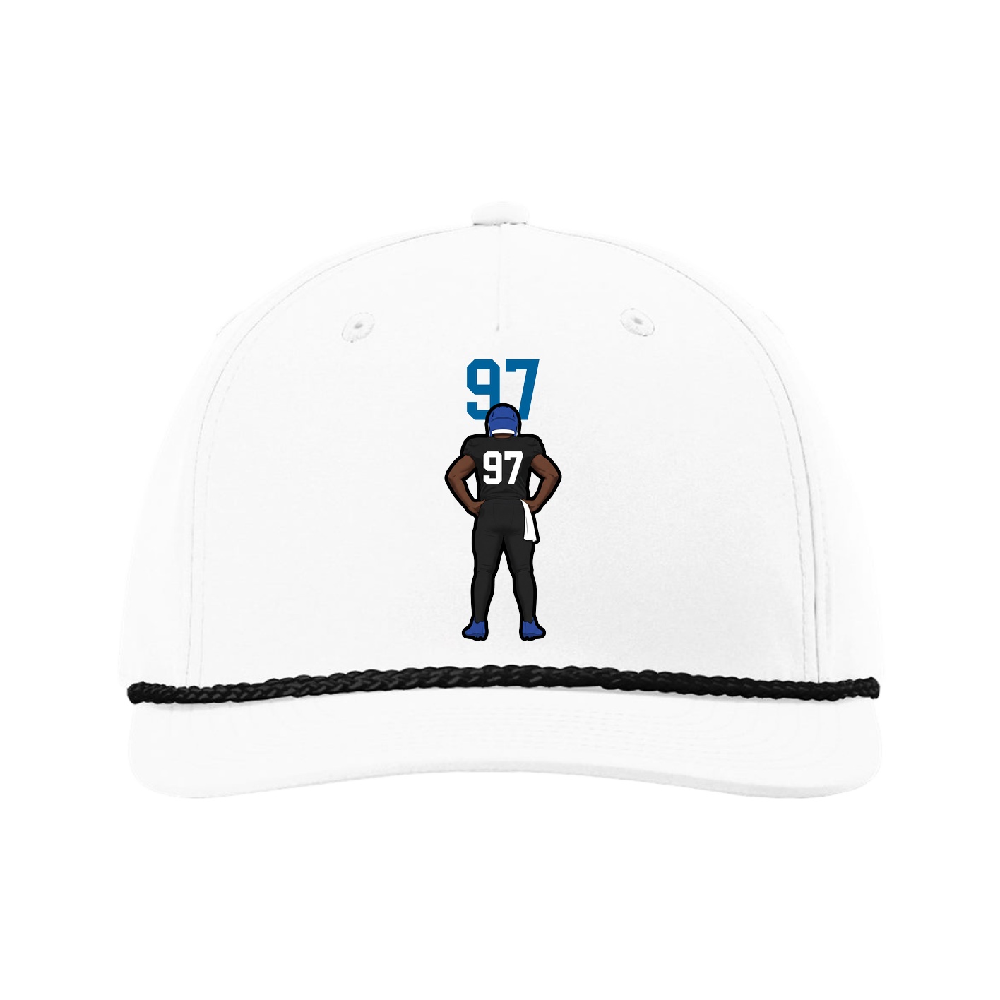 Five-Panel Classic Rope Cap — Number Top in White
