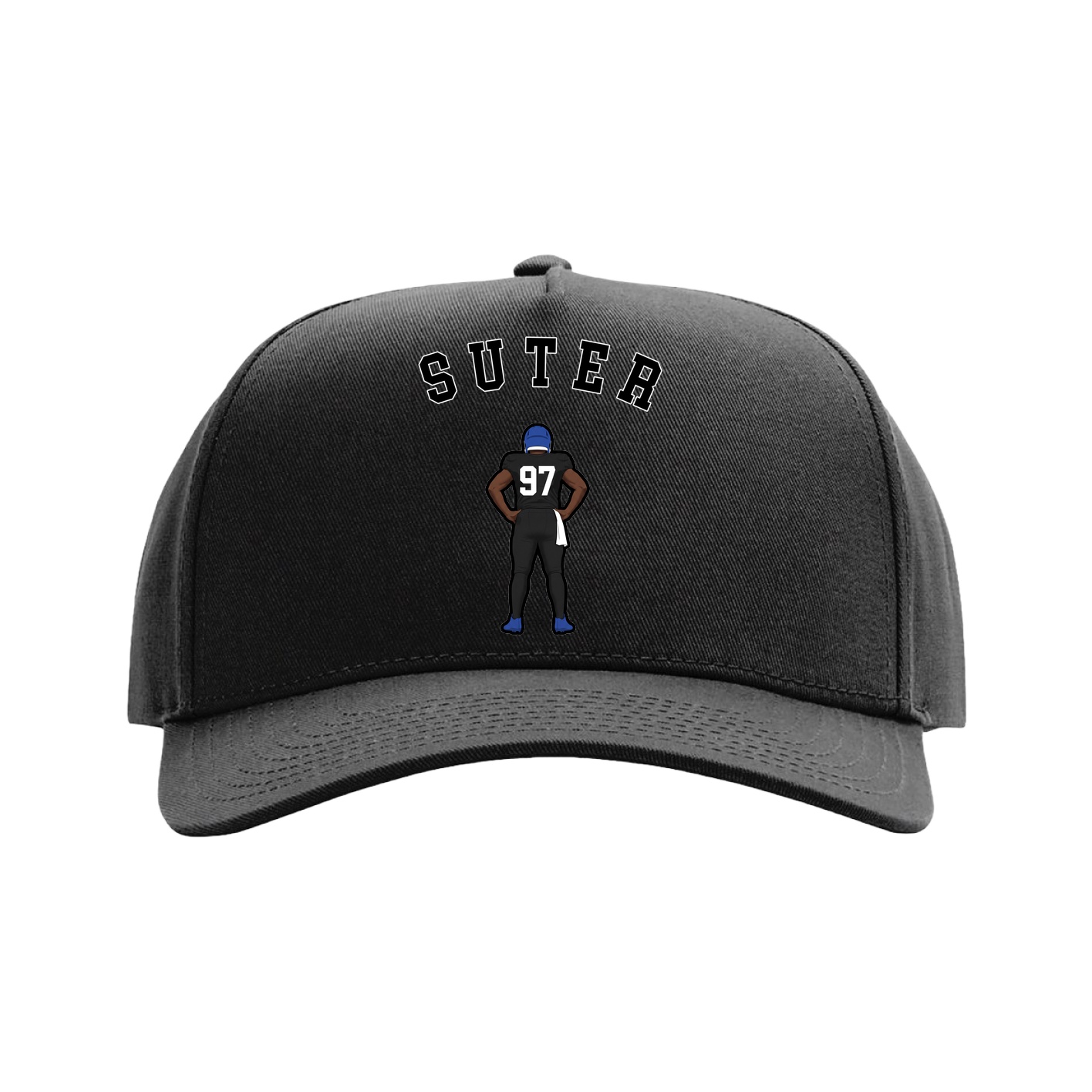 Full Fabric Five-Panel Champ Cap — Shirsey Arch in Black