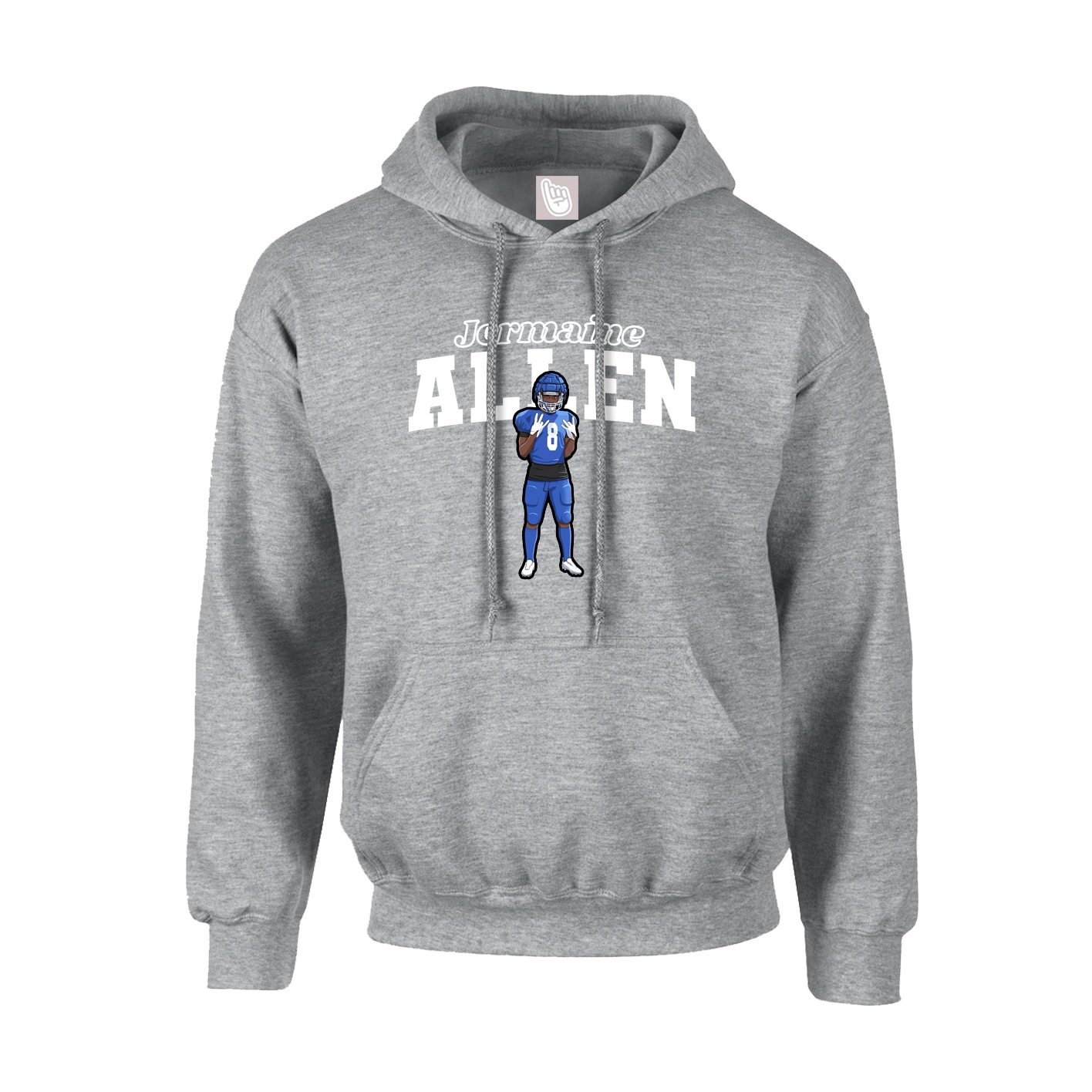 Youth Hoodie — Name Arch in Grey