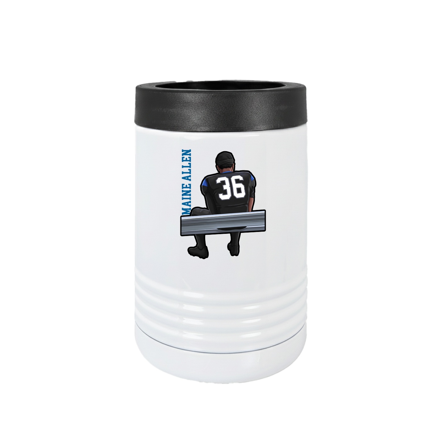 Beverage Holder — Name Vertical in White