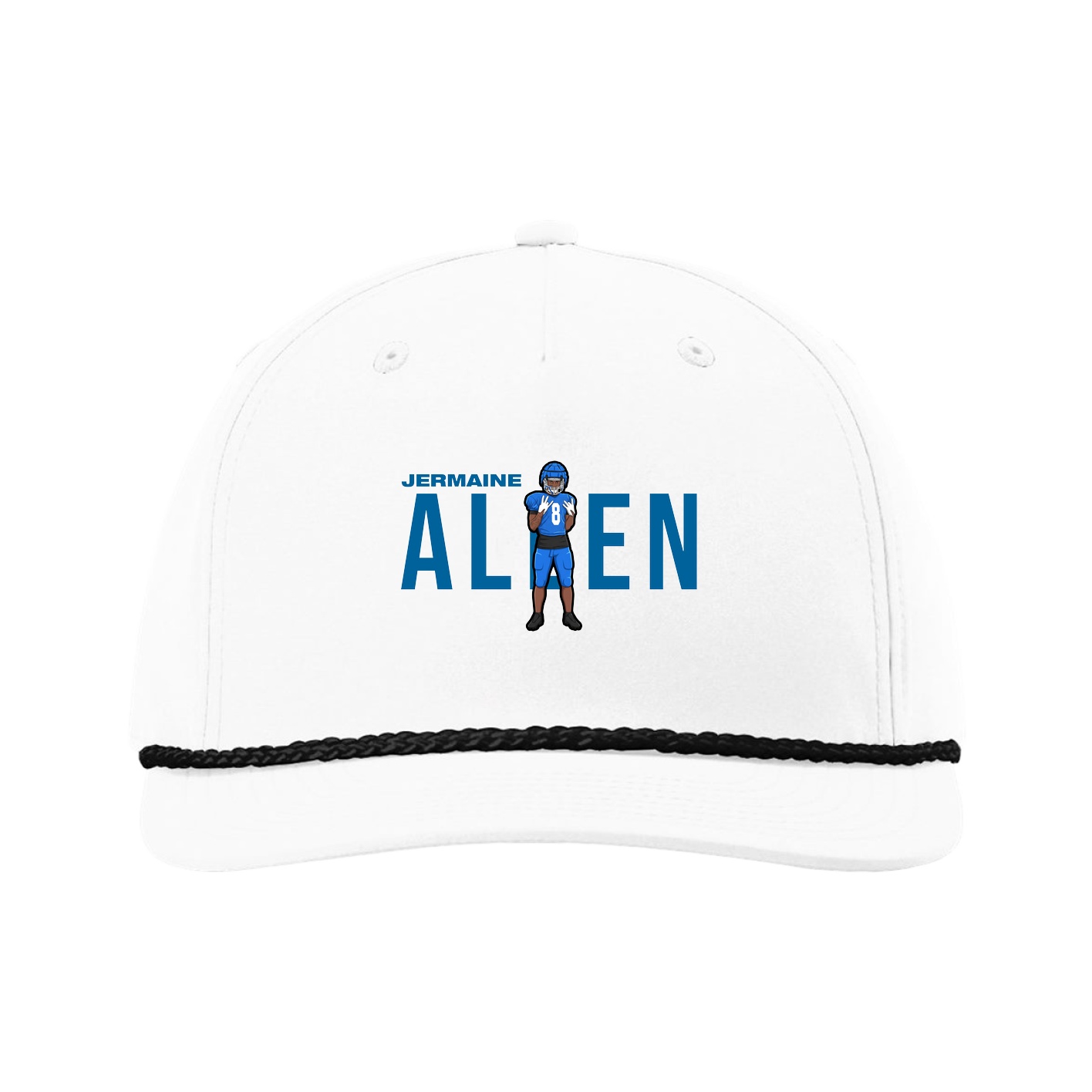 Five-Panel Classic Rope Cap — Player Name in White