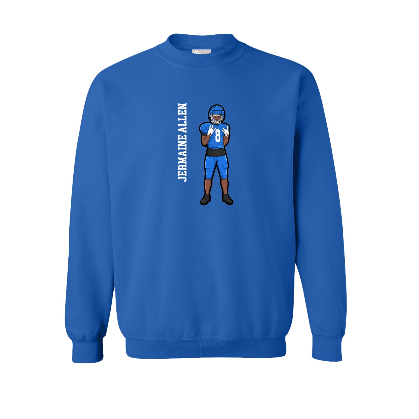 Fleece Crew — Name Vertical in Royal
