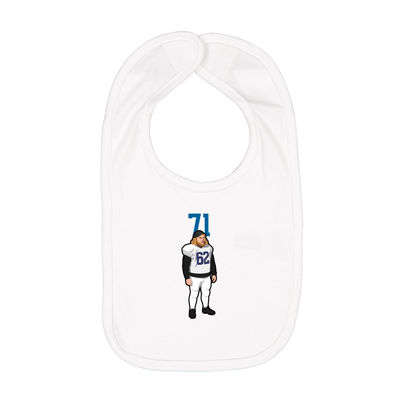 Infant Bib — Number Top in White