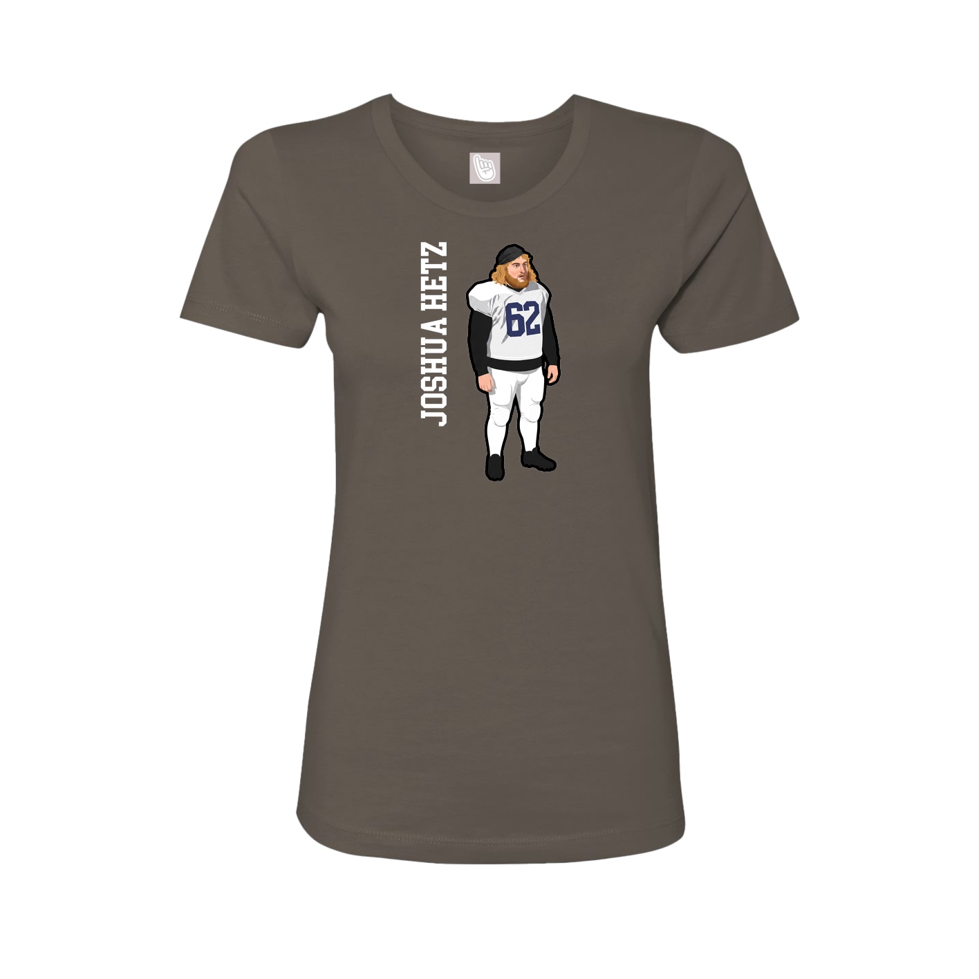 Fitted Women's Tee — Name Vertical in Grey