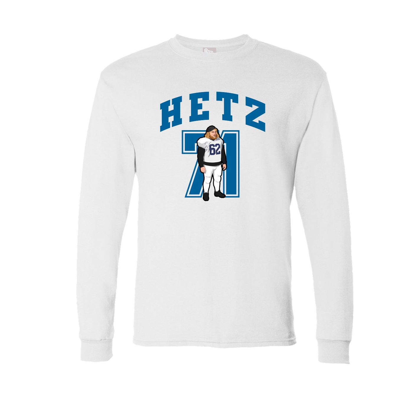 Long Sleeve Tee — Number in White