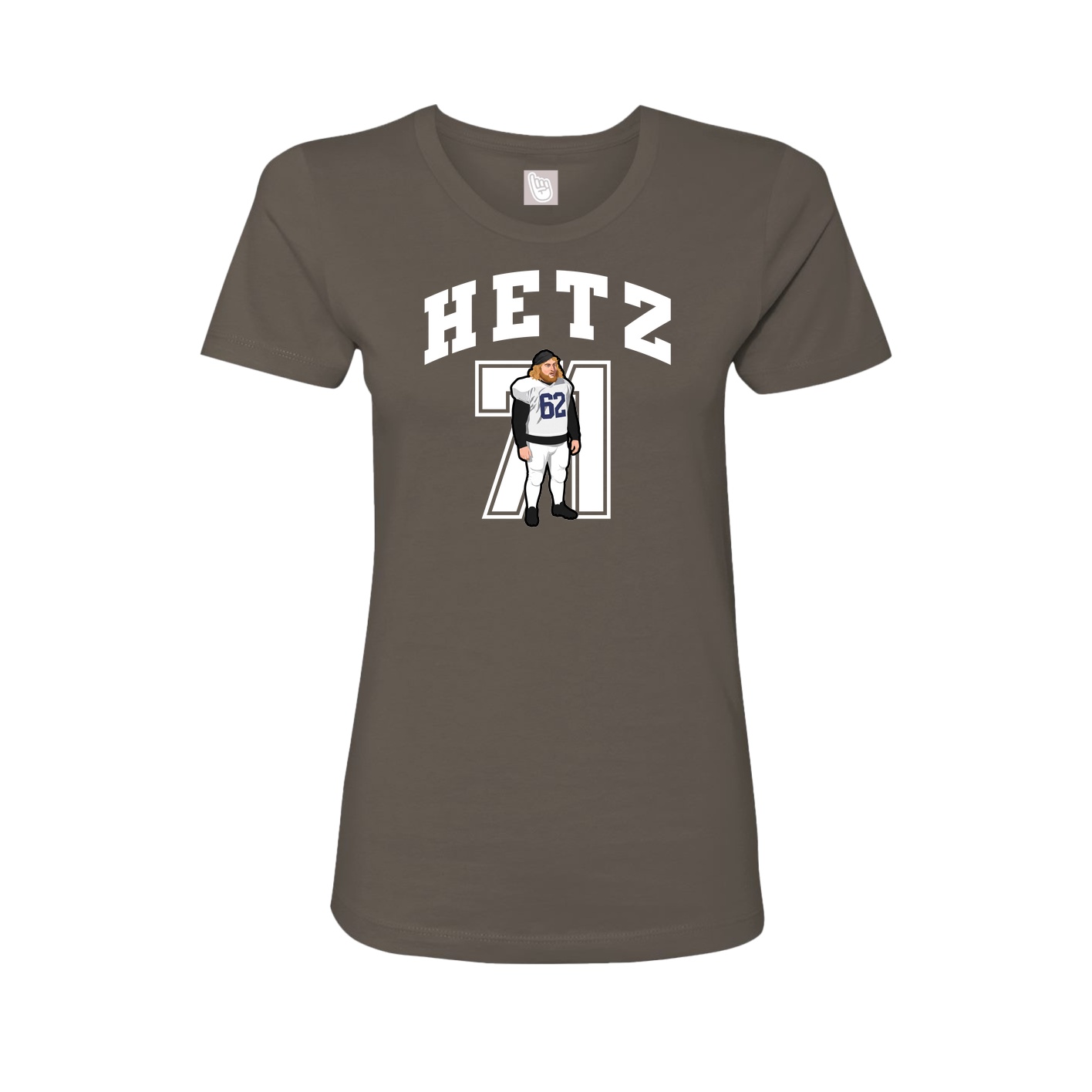 Fitted Women's Tee — Number in Grey