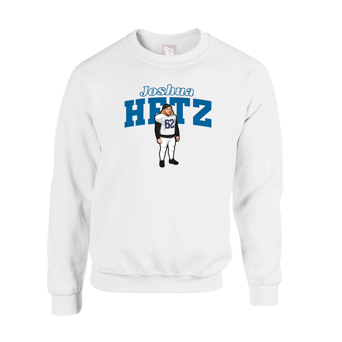 Fleece Crew — Name Arch in White