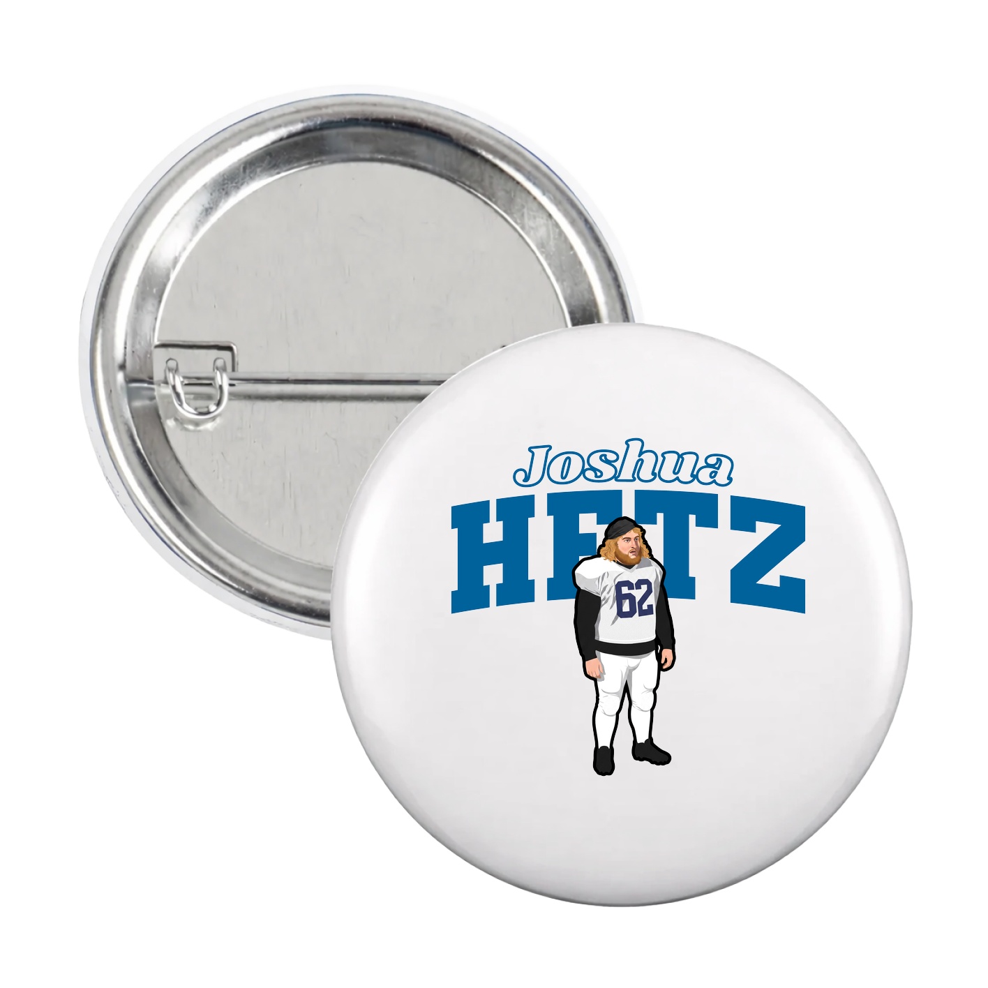 Game Day Button — Name Arch in White