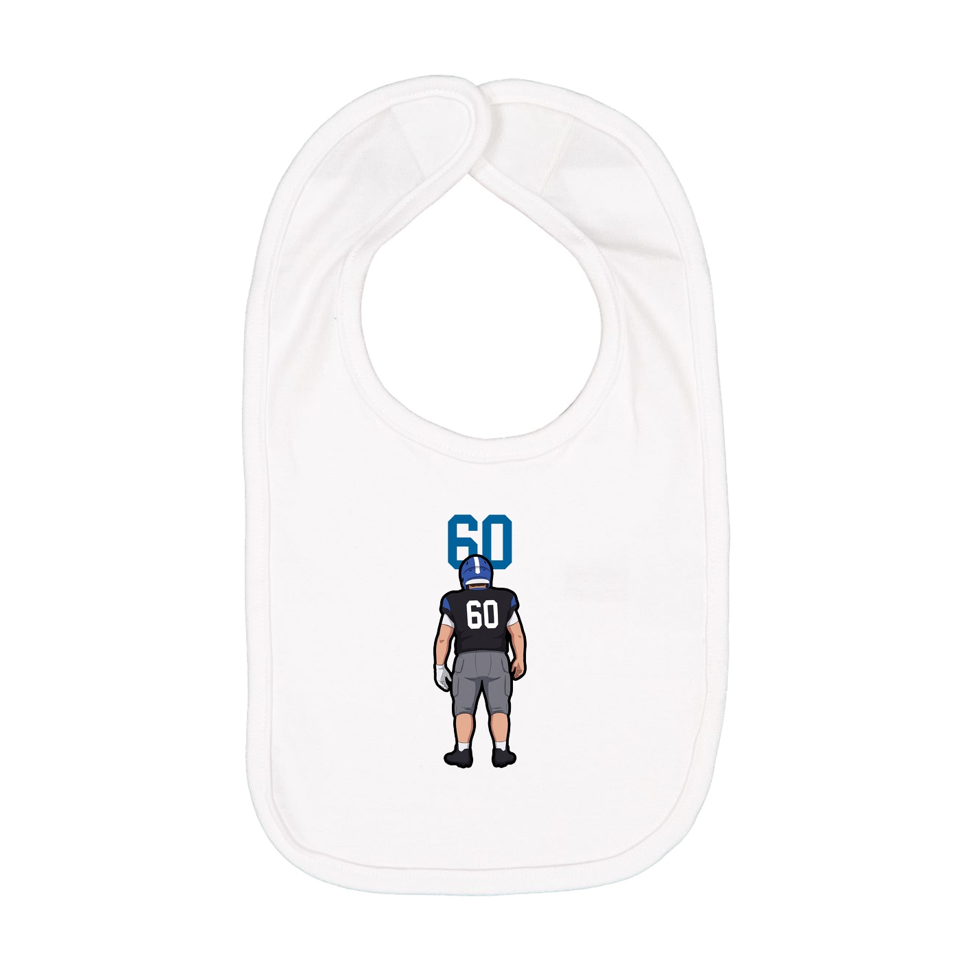 Infant Bib — Number Top in White