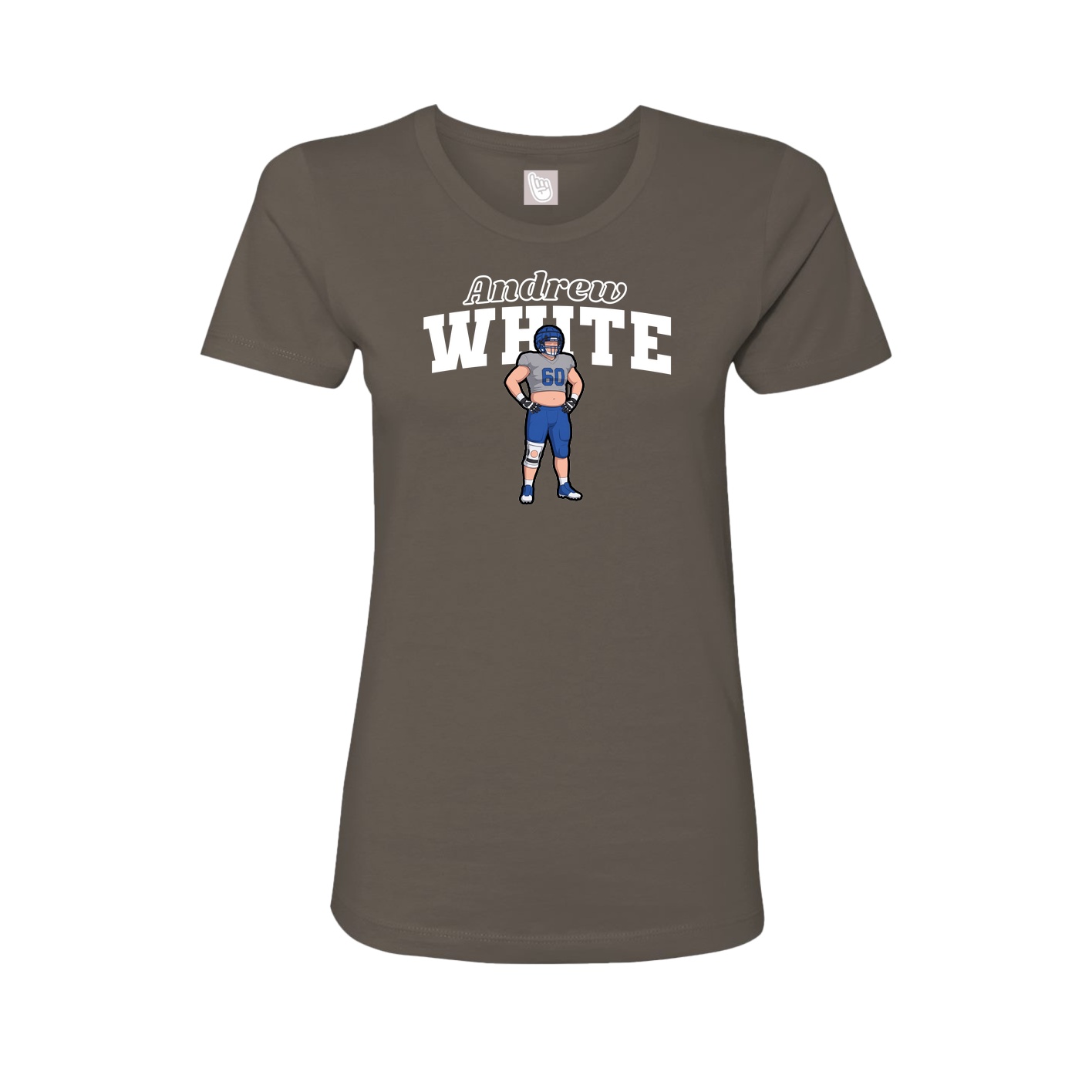 Fitted Women's Tee — Name Arch in Grey
