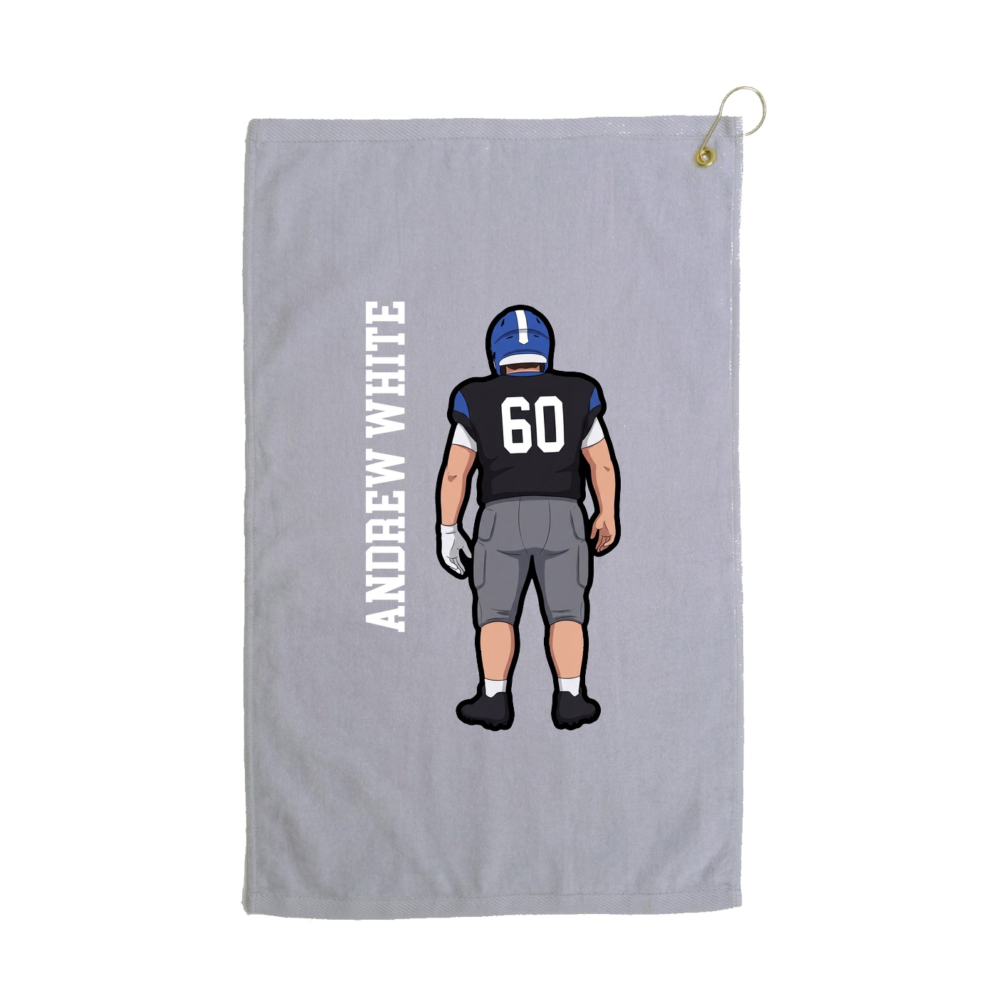 Golf Towel — Name Vertical in Grey