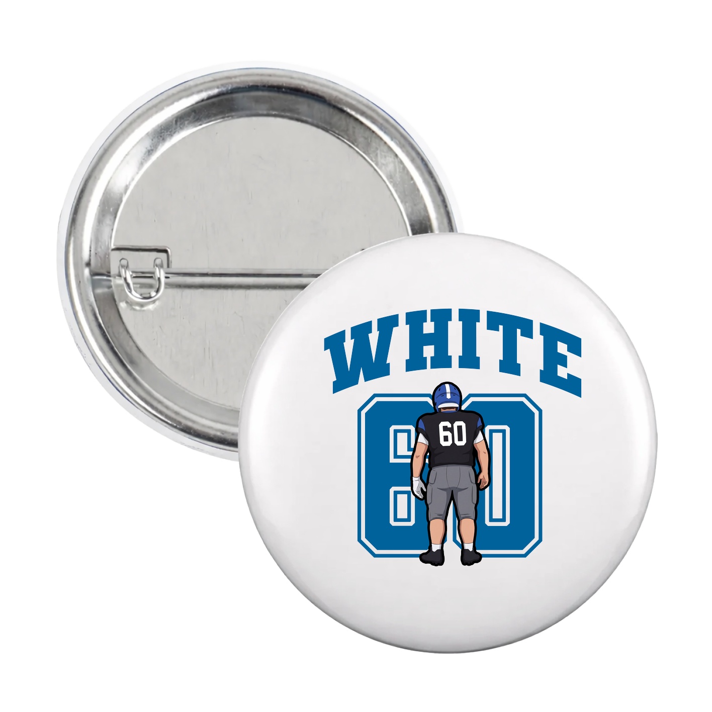 Game Day Button — Number in White