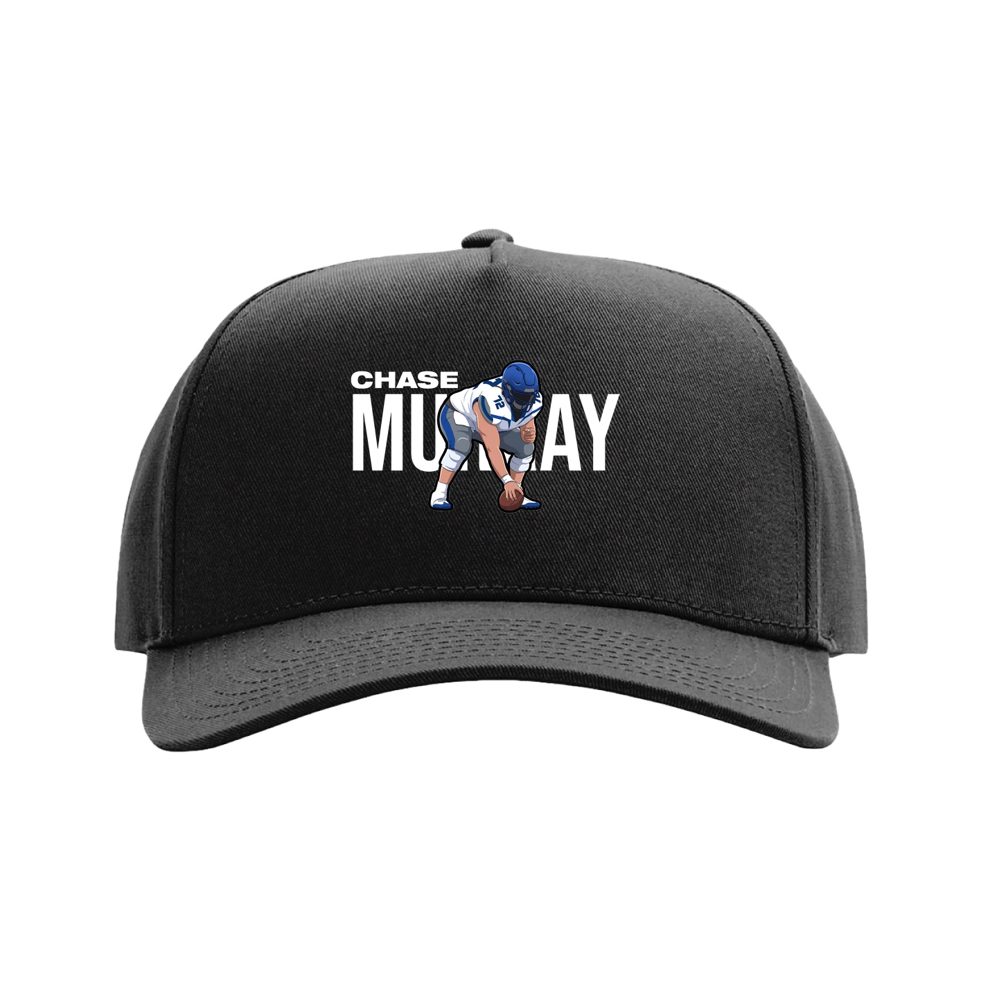 Full Fabric Five-Panel Champ Cap — Player Name in Black