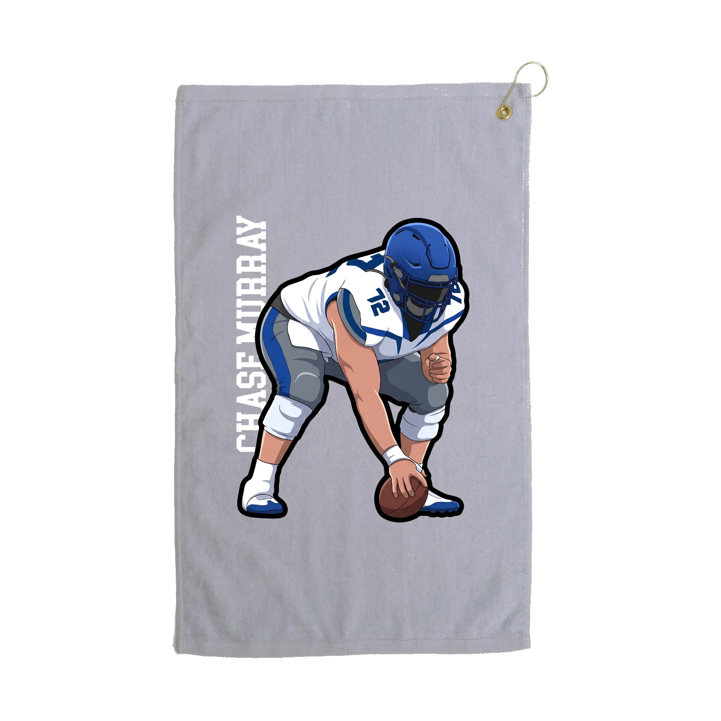 Golf Towel — Name Vertical in Grey
