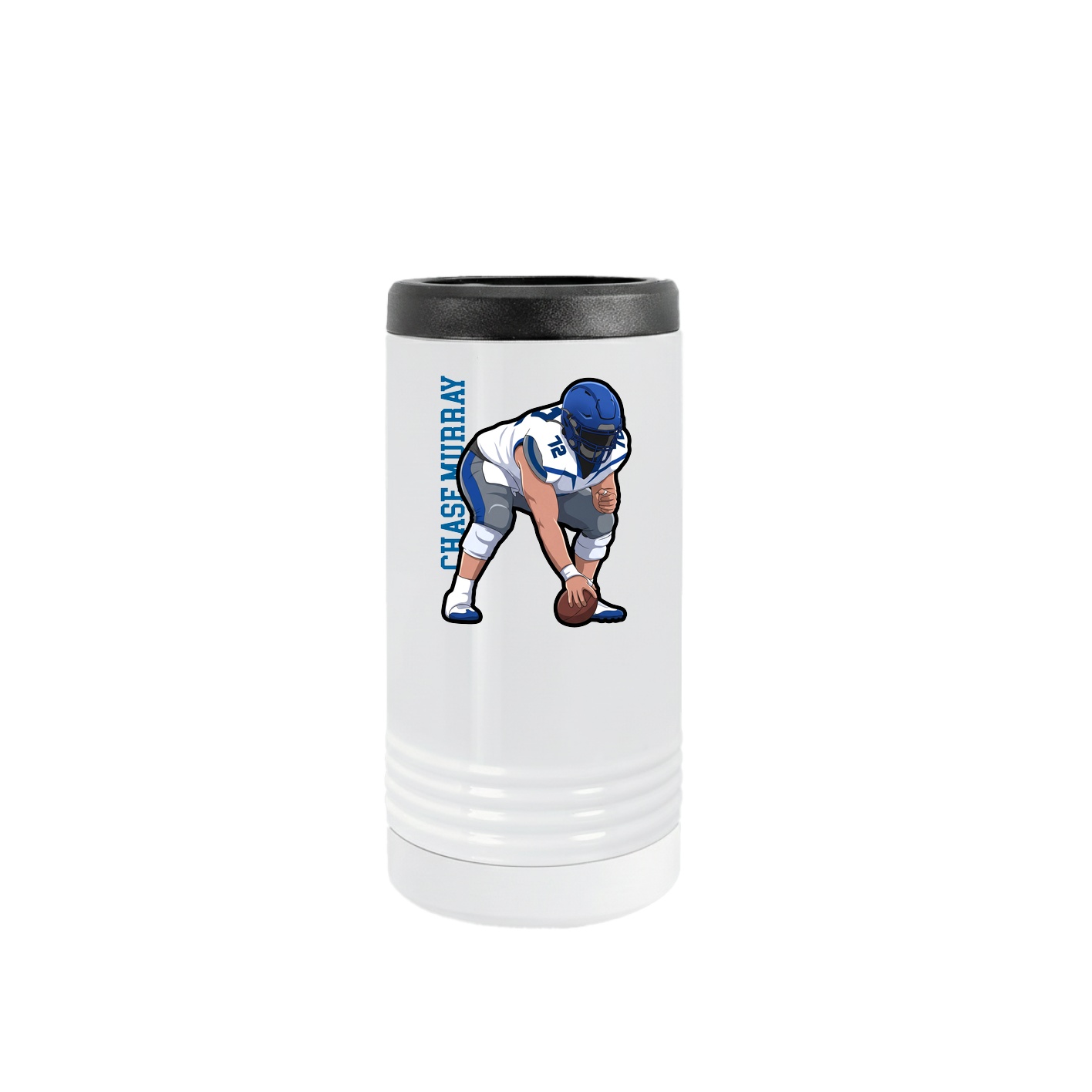 Slim Beverage Holder — Name Vertical in White
