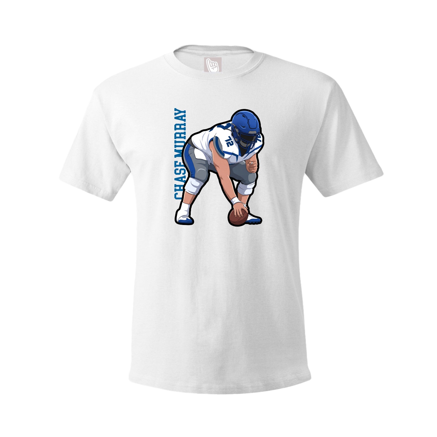 Youth Tee — Name Vertical in White