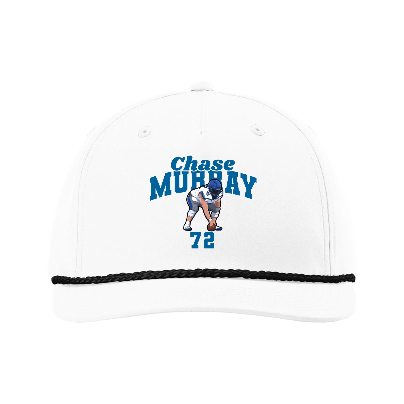 Five-Panel Classic Rope Cap — Signature Arch in White