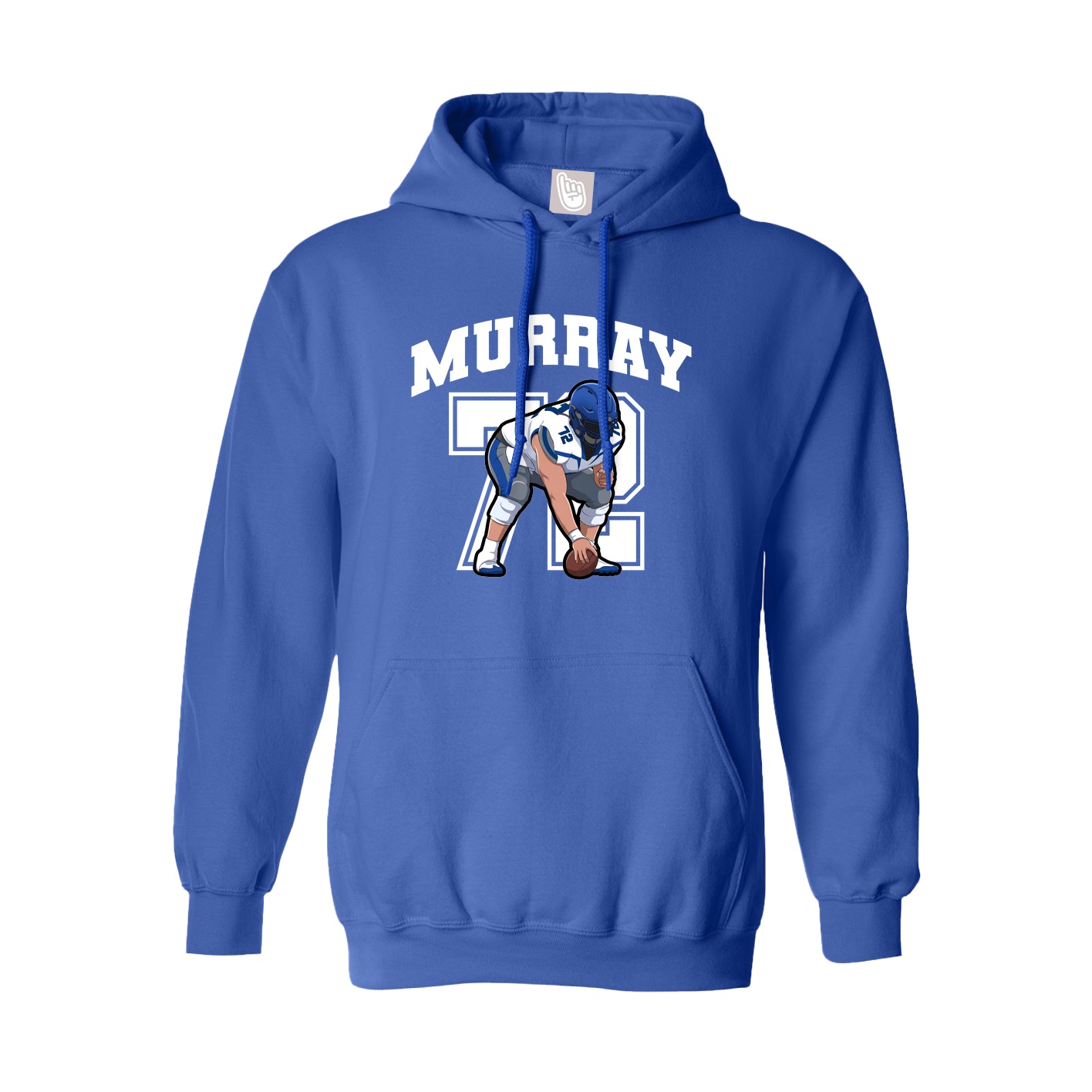 Youth Hoodie — Number in Royal