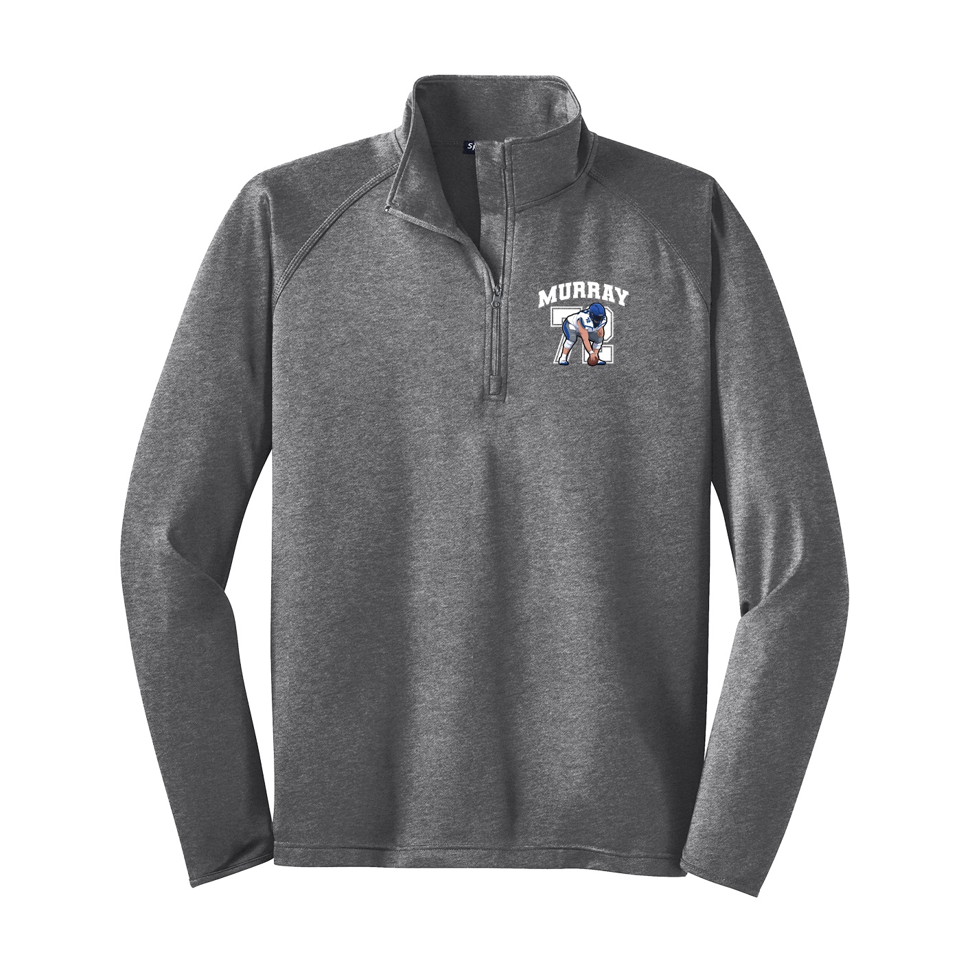 Q-Zip Pullover — Number in Grey