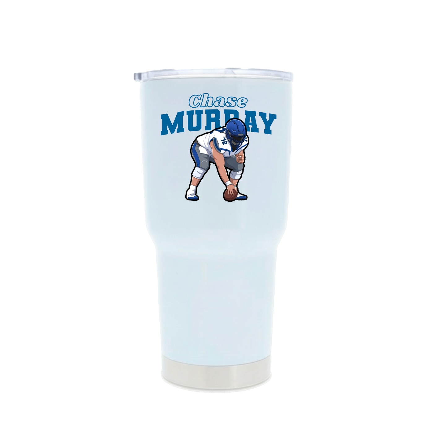 30oz Stainless Steel Tumbler — Name Arch in White