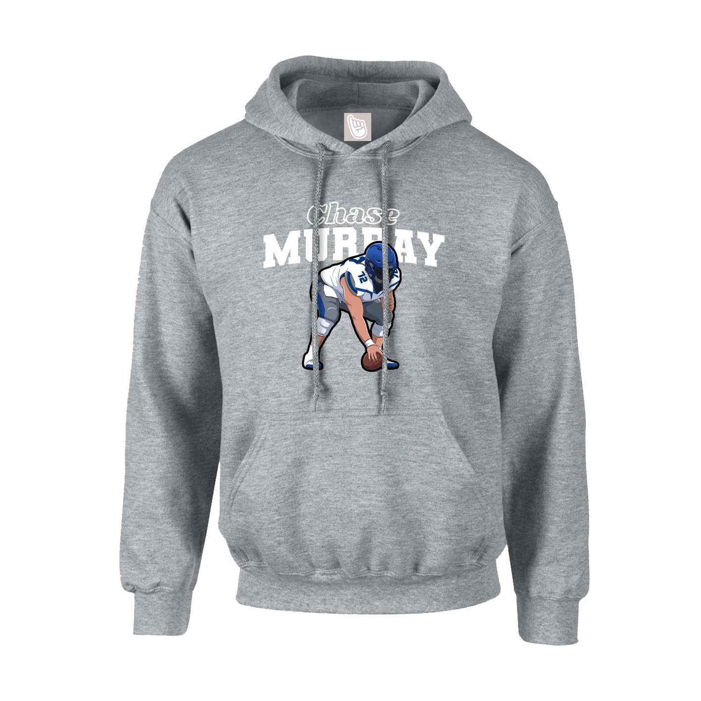Hoodie — Name Arch in Grey
