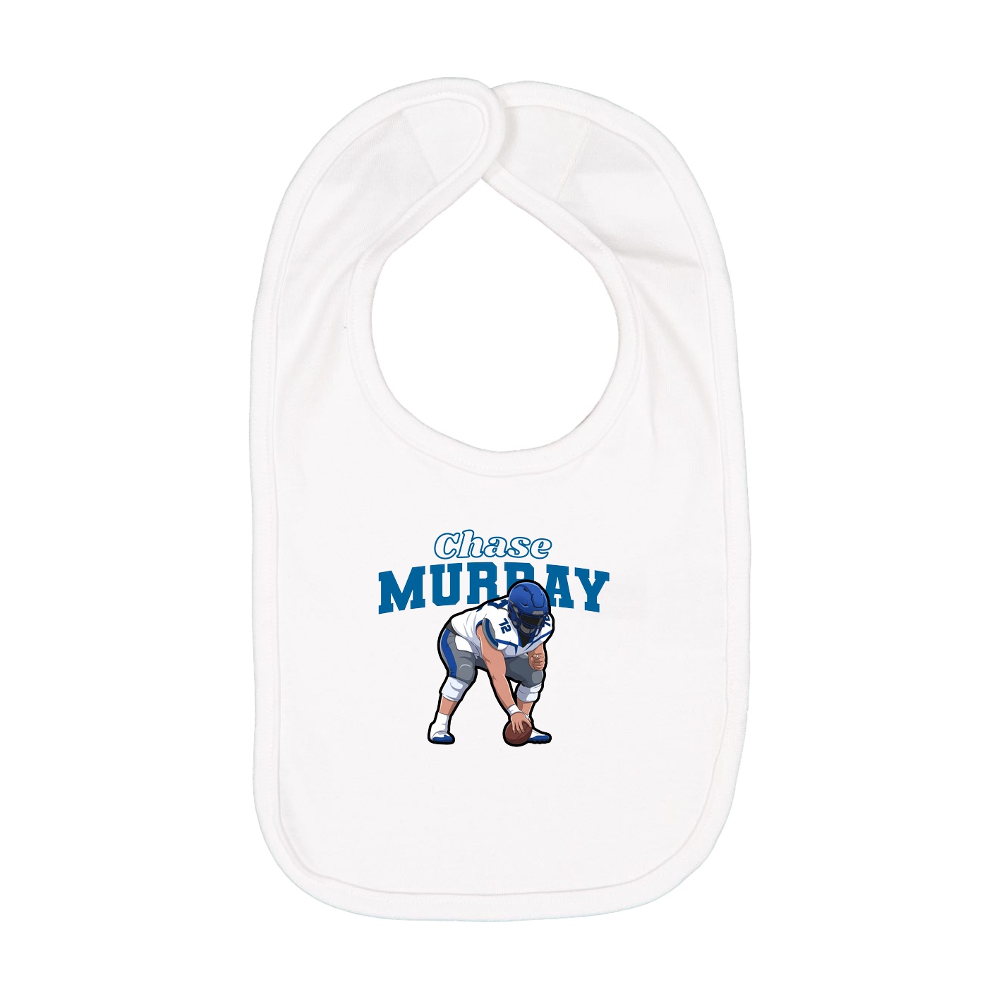 Infant Bib — Name Arch in White